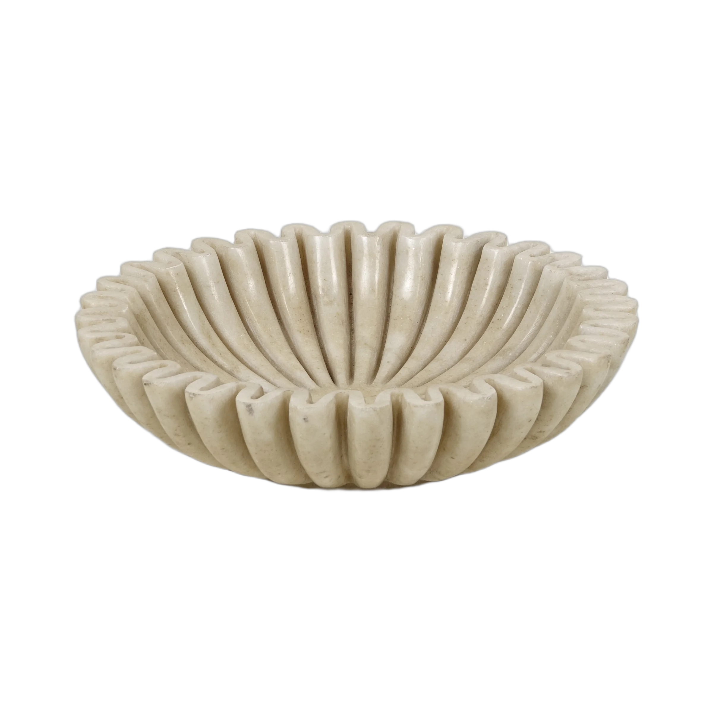 Makrana - Coupe en marbre blanc sculpté n°5