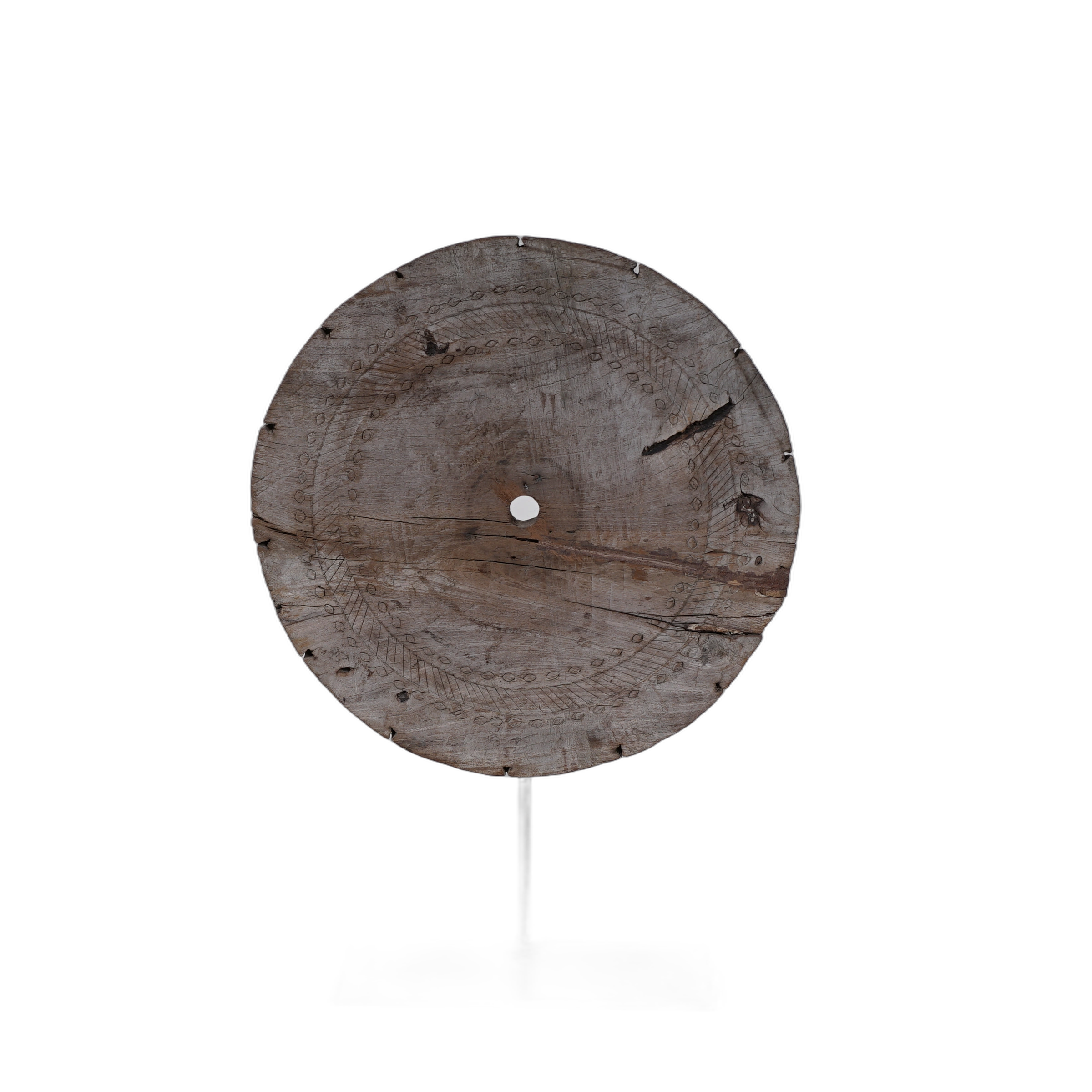 Mandal - Roue en bois indienne sur pied n°6