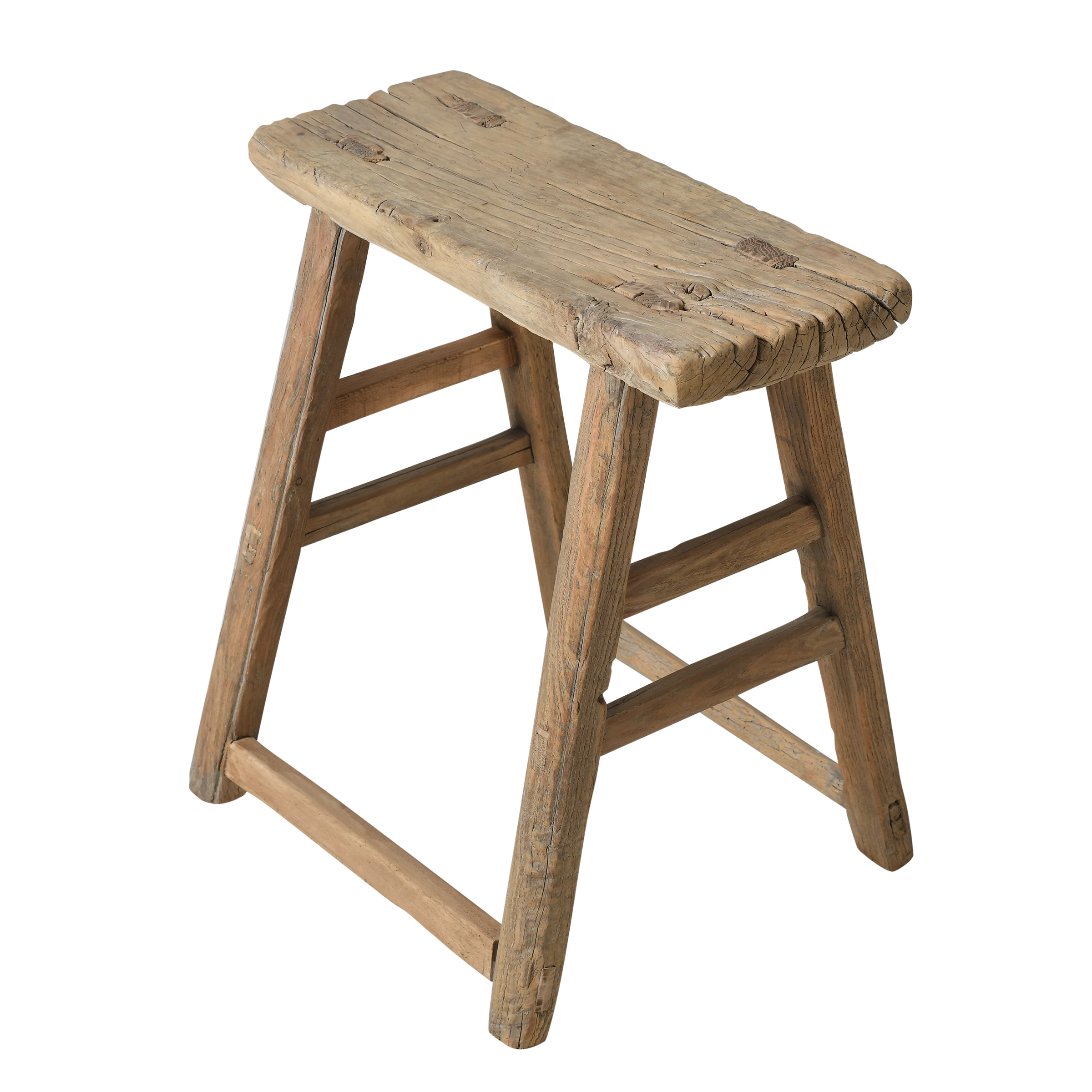 Zin - Tabouret chinois ancien en orme n°21 - vue 2