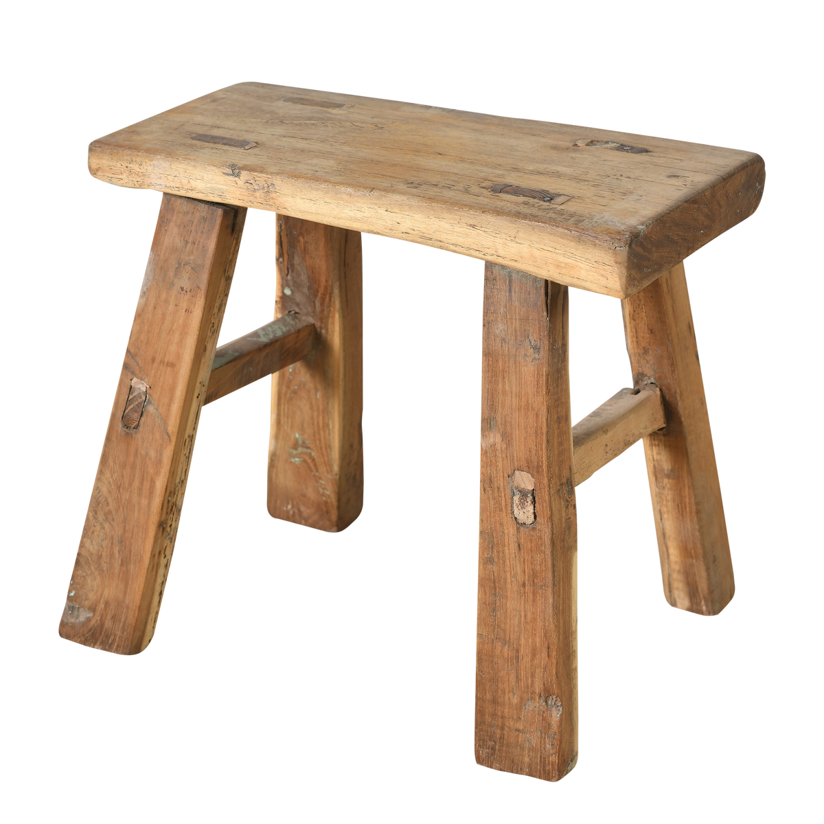 Nuo - Mini tabouret ancien en orme n°62 - vue 2