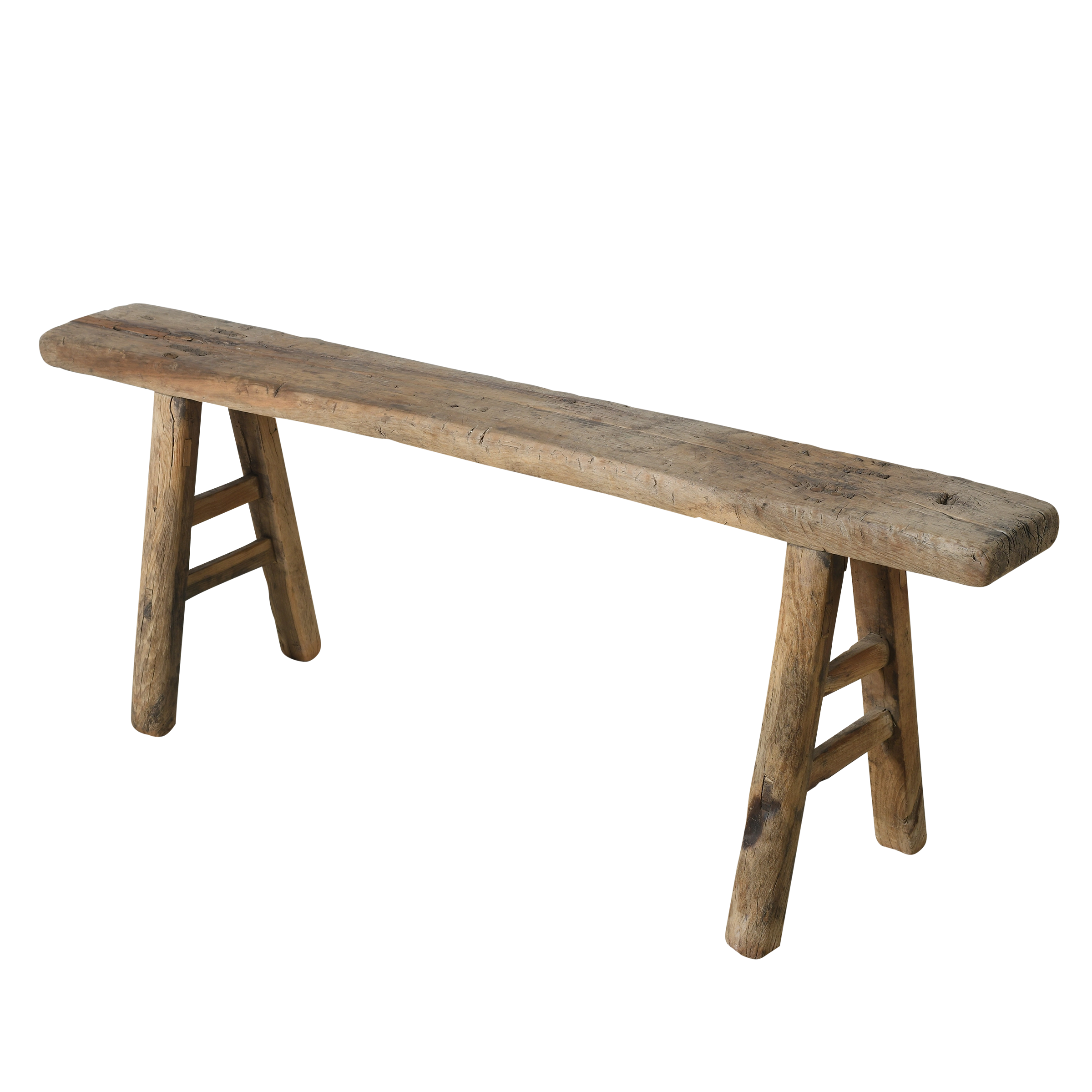 Yun - Ancien banc fin chinois en orme n°14 - vue 2