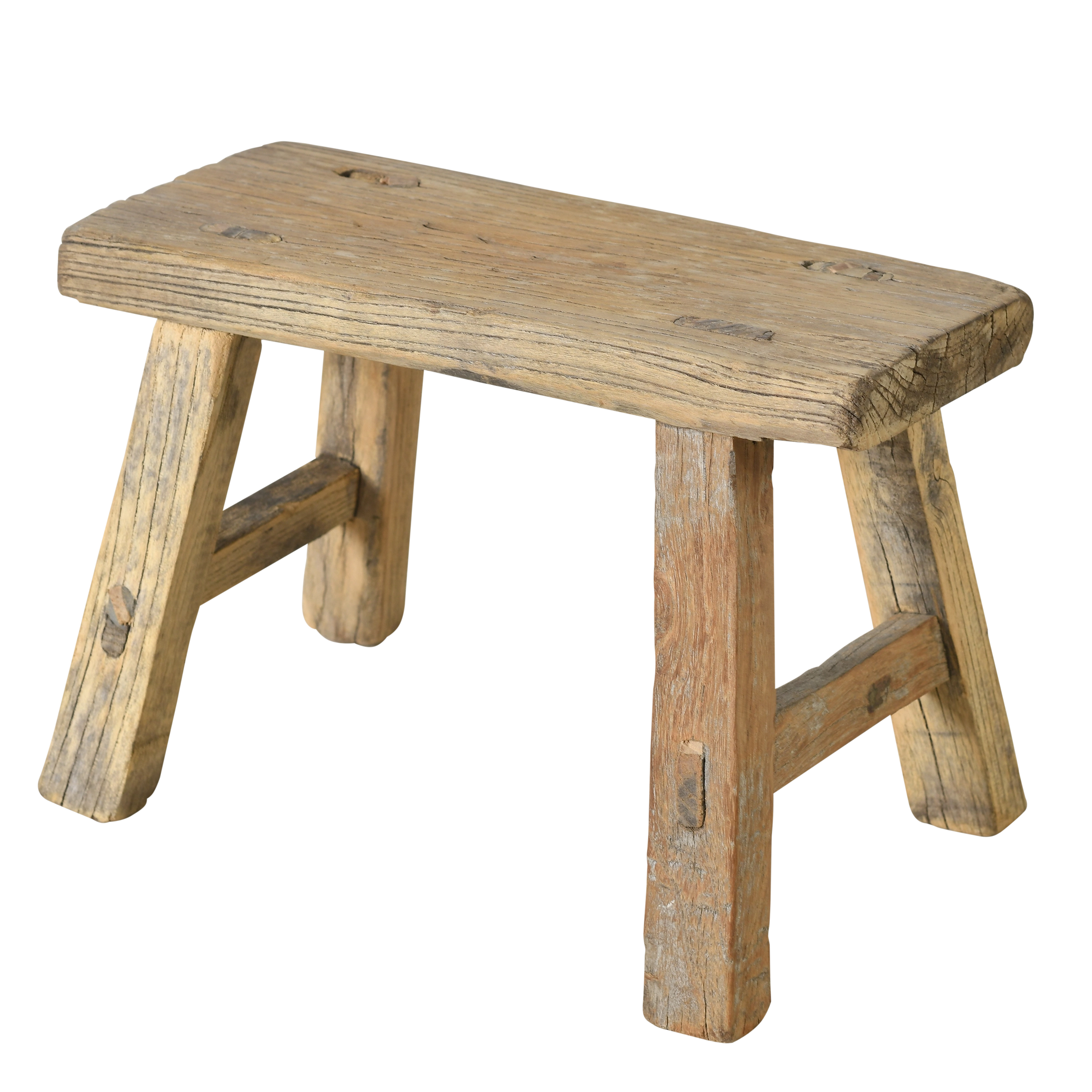 Nuo - Mini tabouret ancien en orme n°71 - vue 2