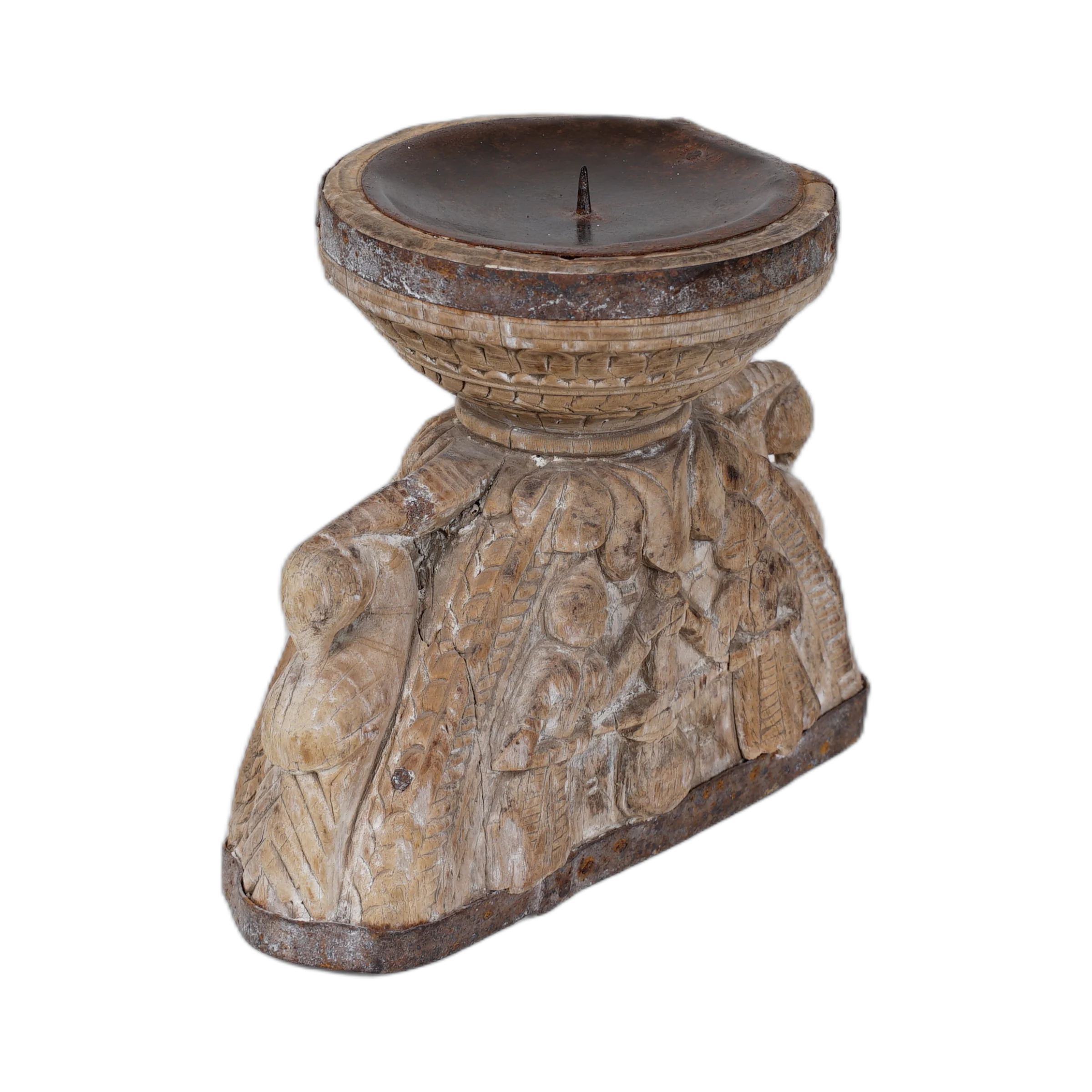 Bijni - Bougeoir en bois ancien n°2 - vue 3