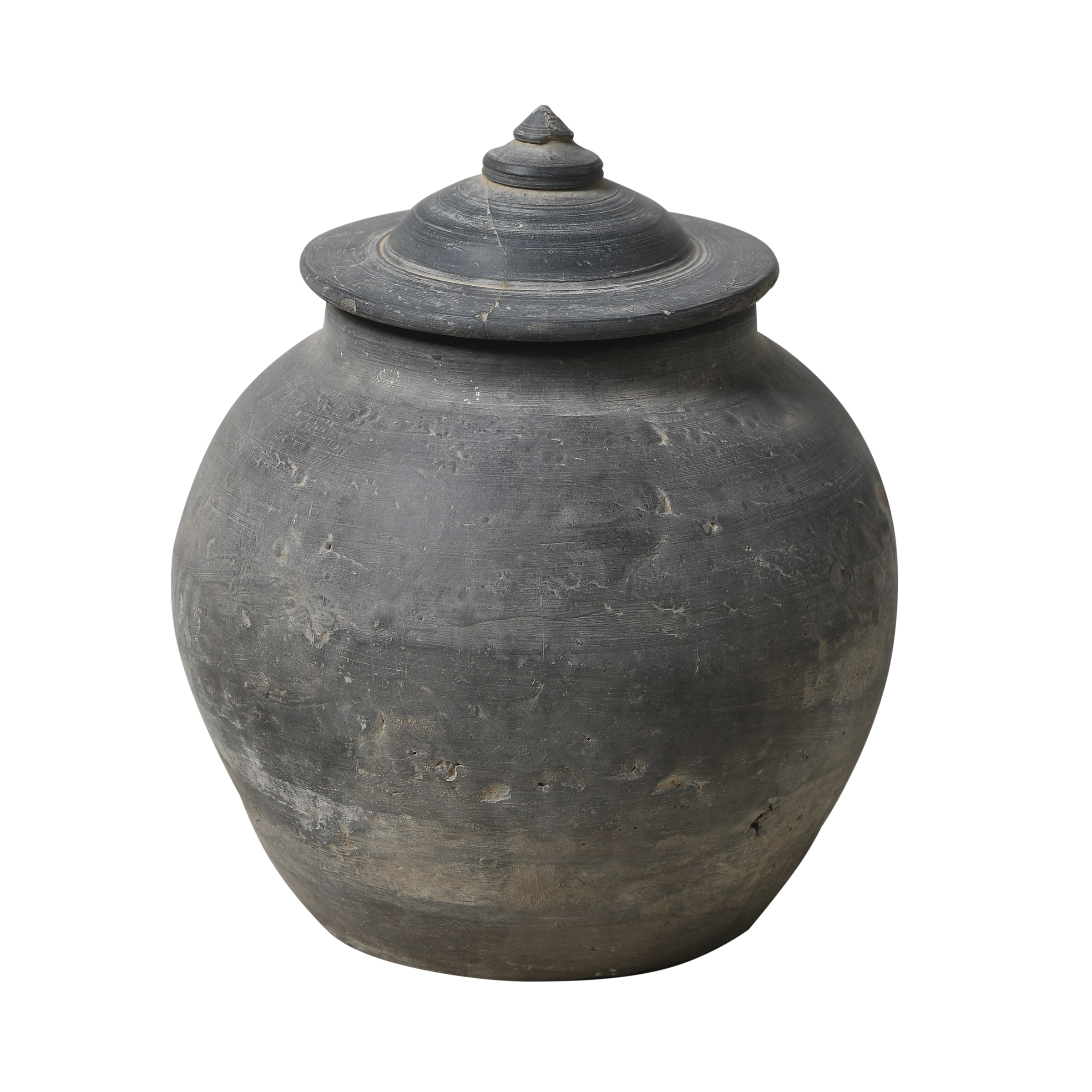 Yuxi - Pot utilitaire chinois gris à couvercle n°1