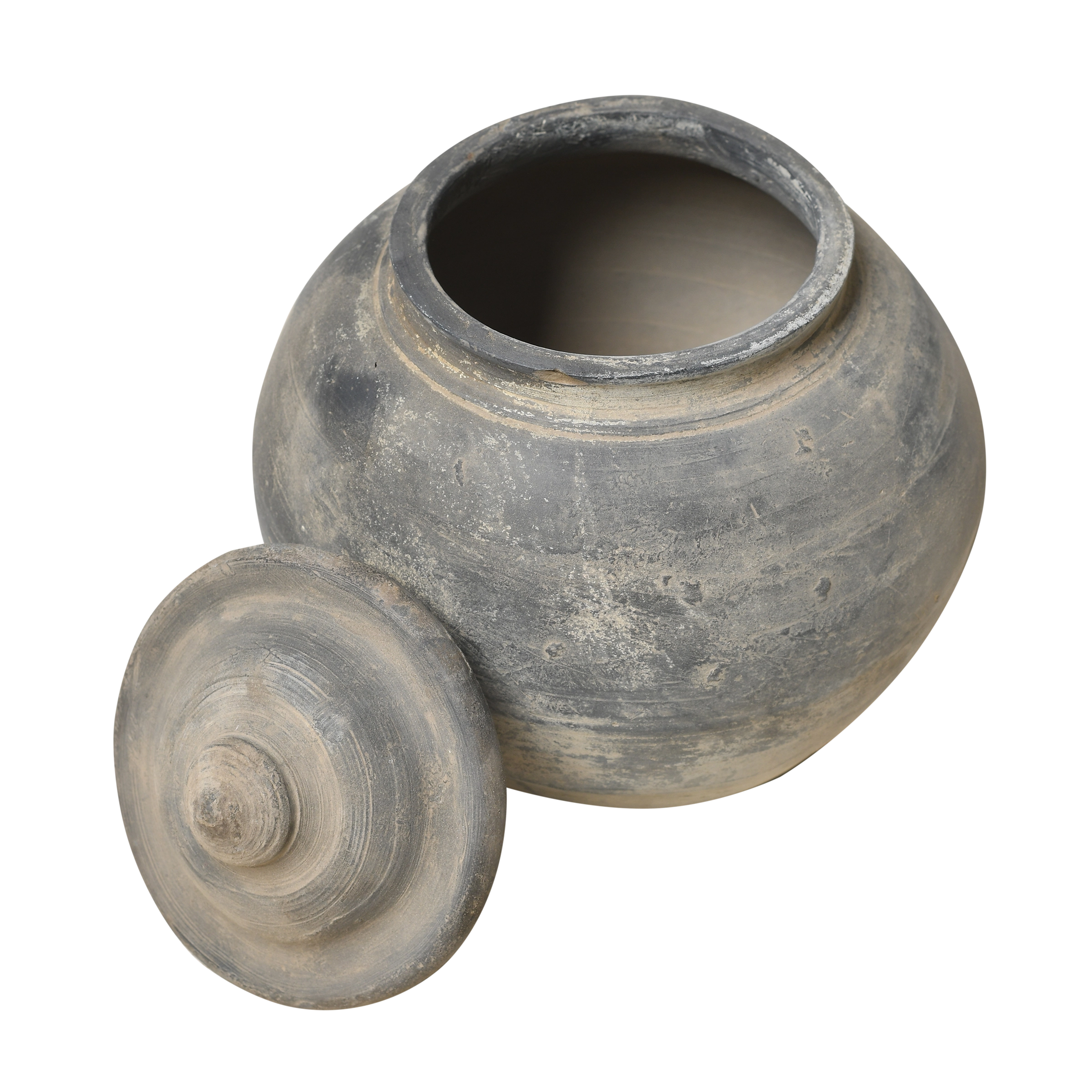 Yuxi - Pot utilitaire chinois gris à couvercle n°20 - vue 2