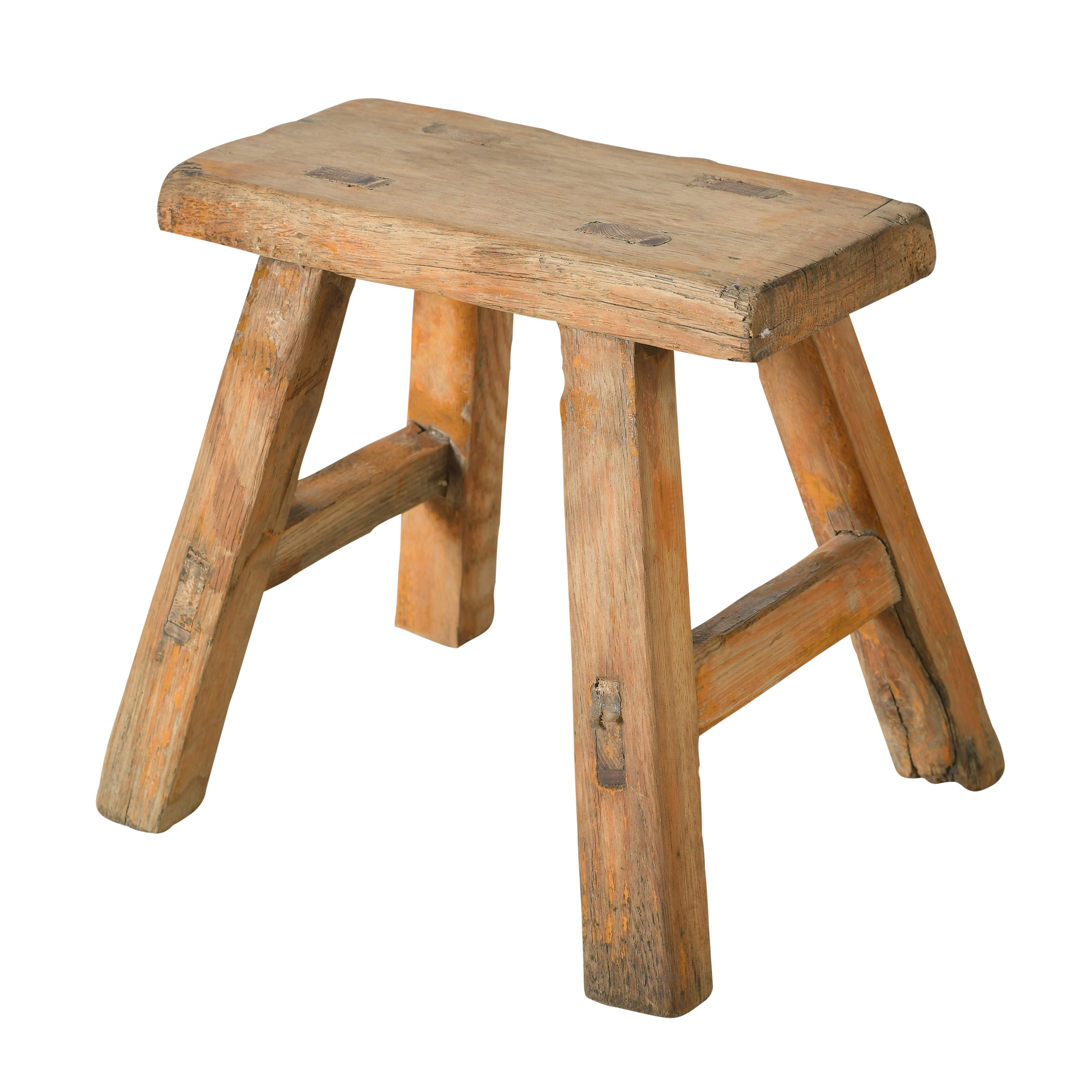Nuo - Mini tabouret ancien en orme n°61 - vue 2