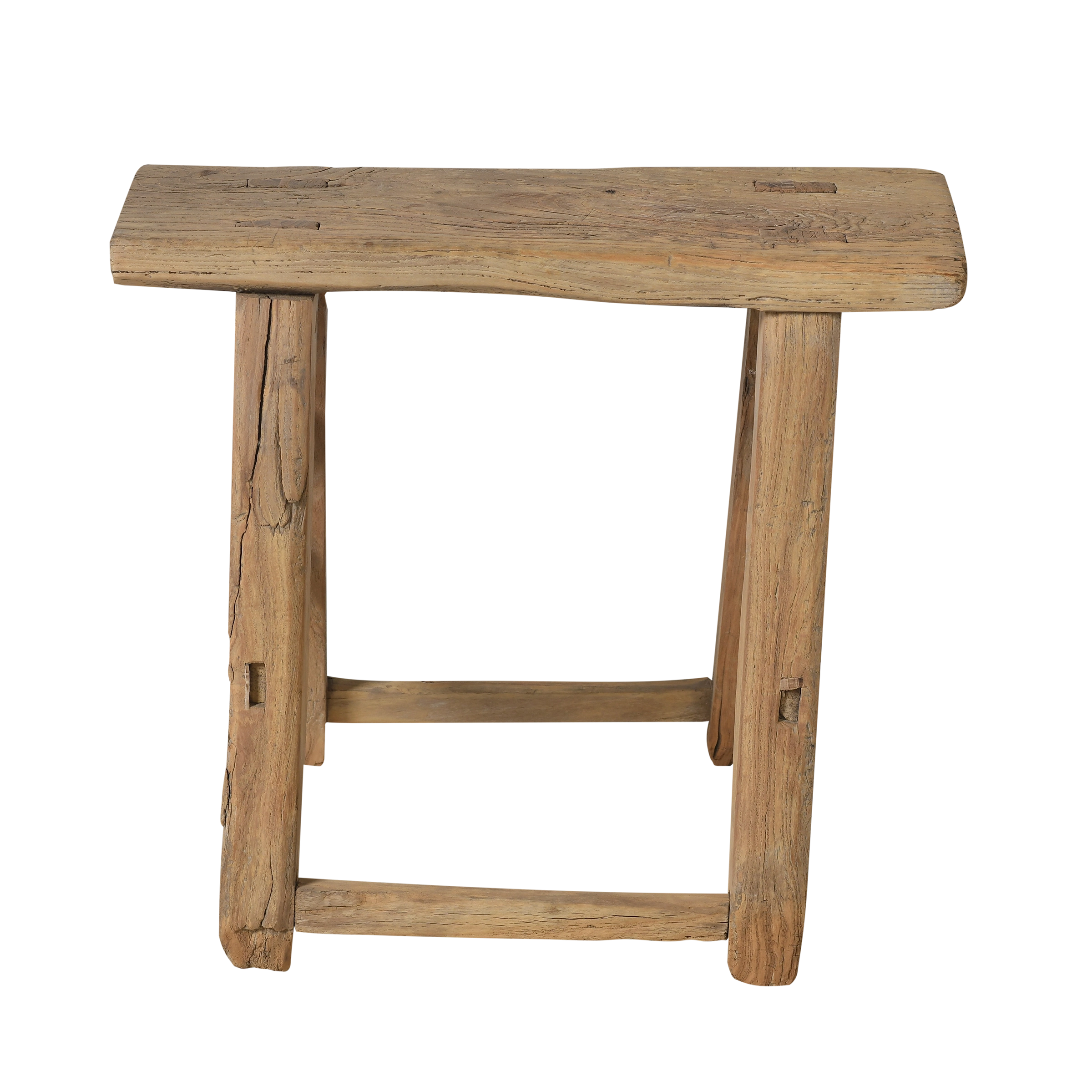 Zin - Tabouret rectangulaire en orme ancien n°3