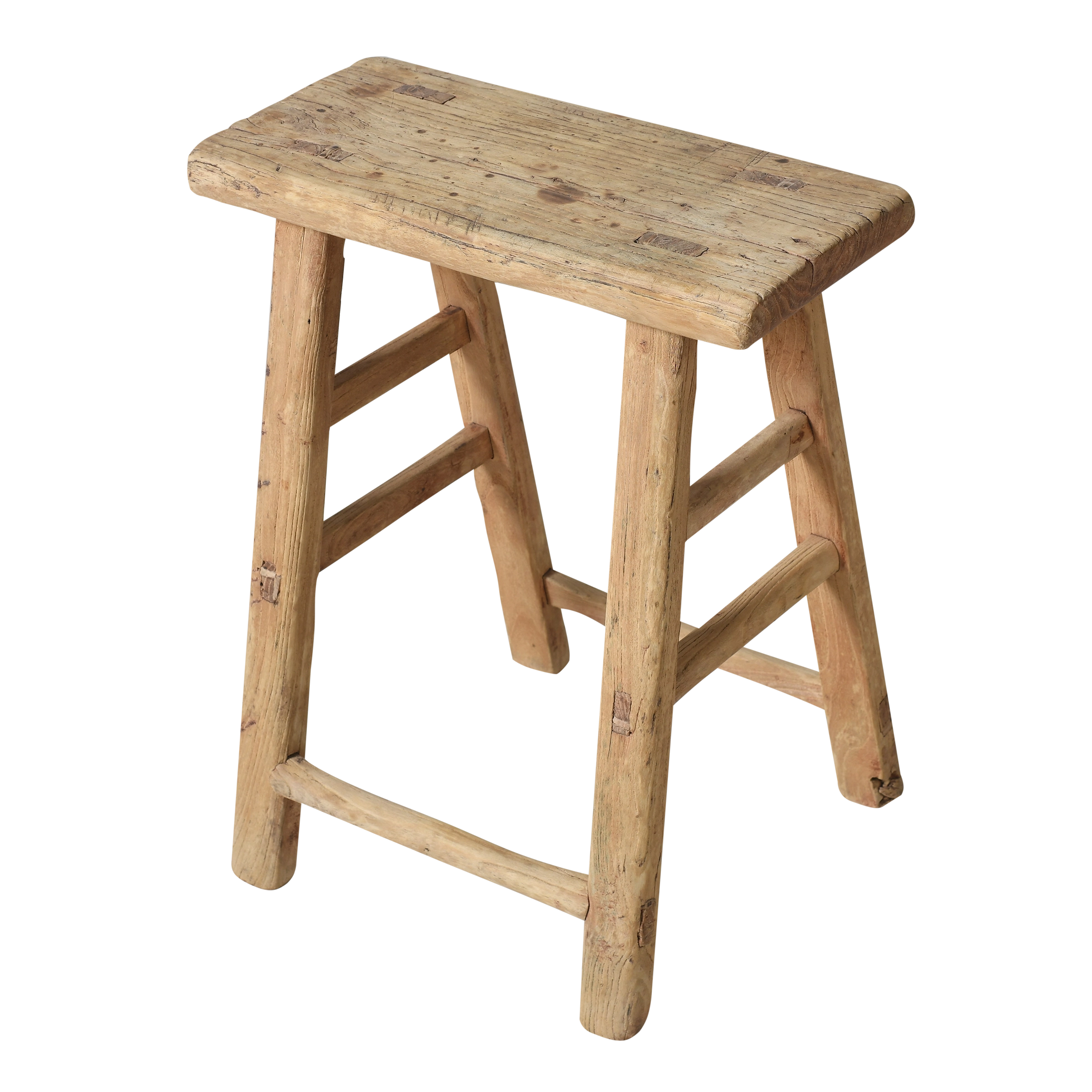 Zin - Tabouret chinois ancien en orme n°6 - vue 2
