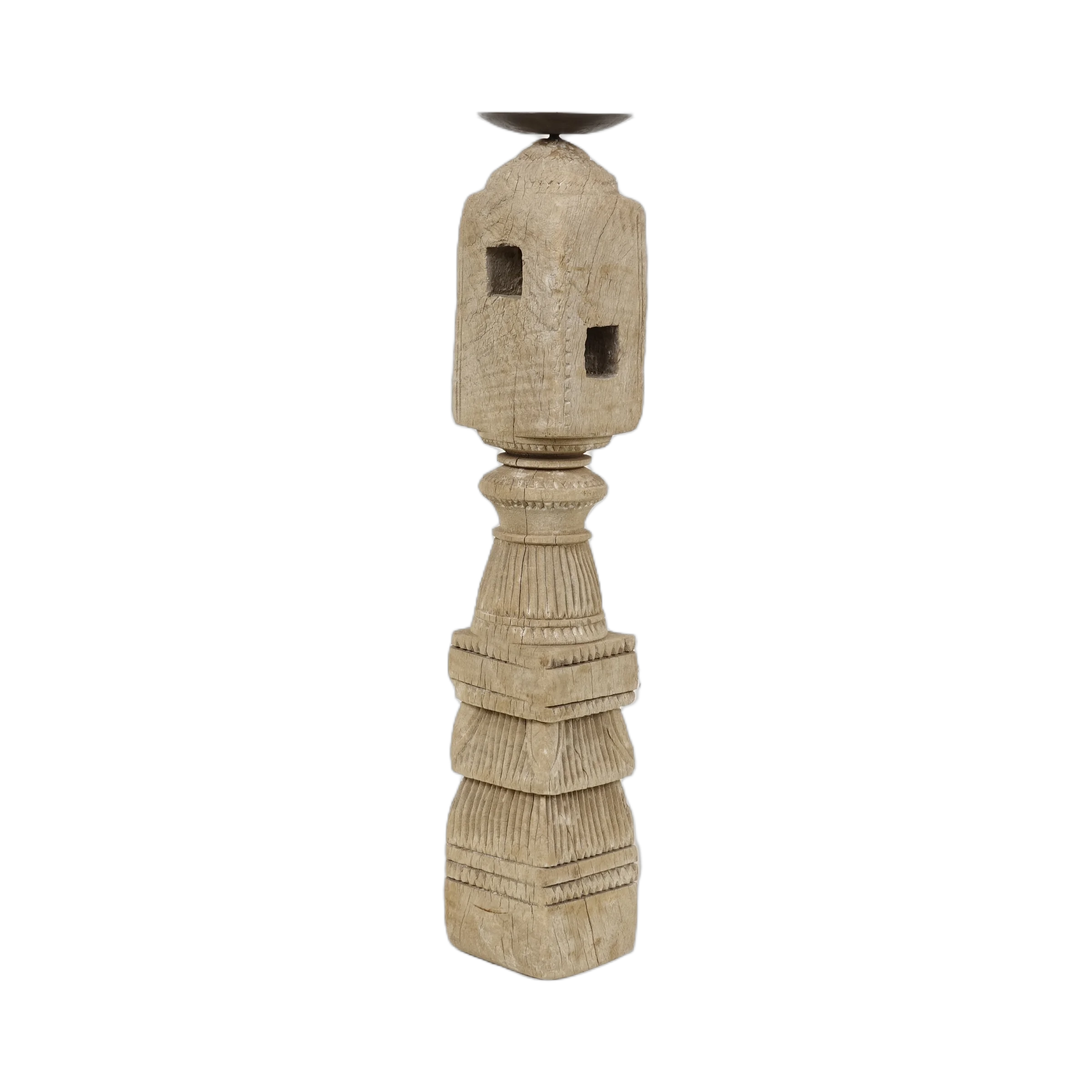 Raas - Bougeoir en bois clair sculpté n°5