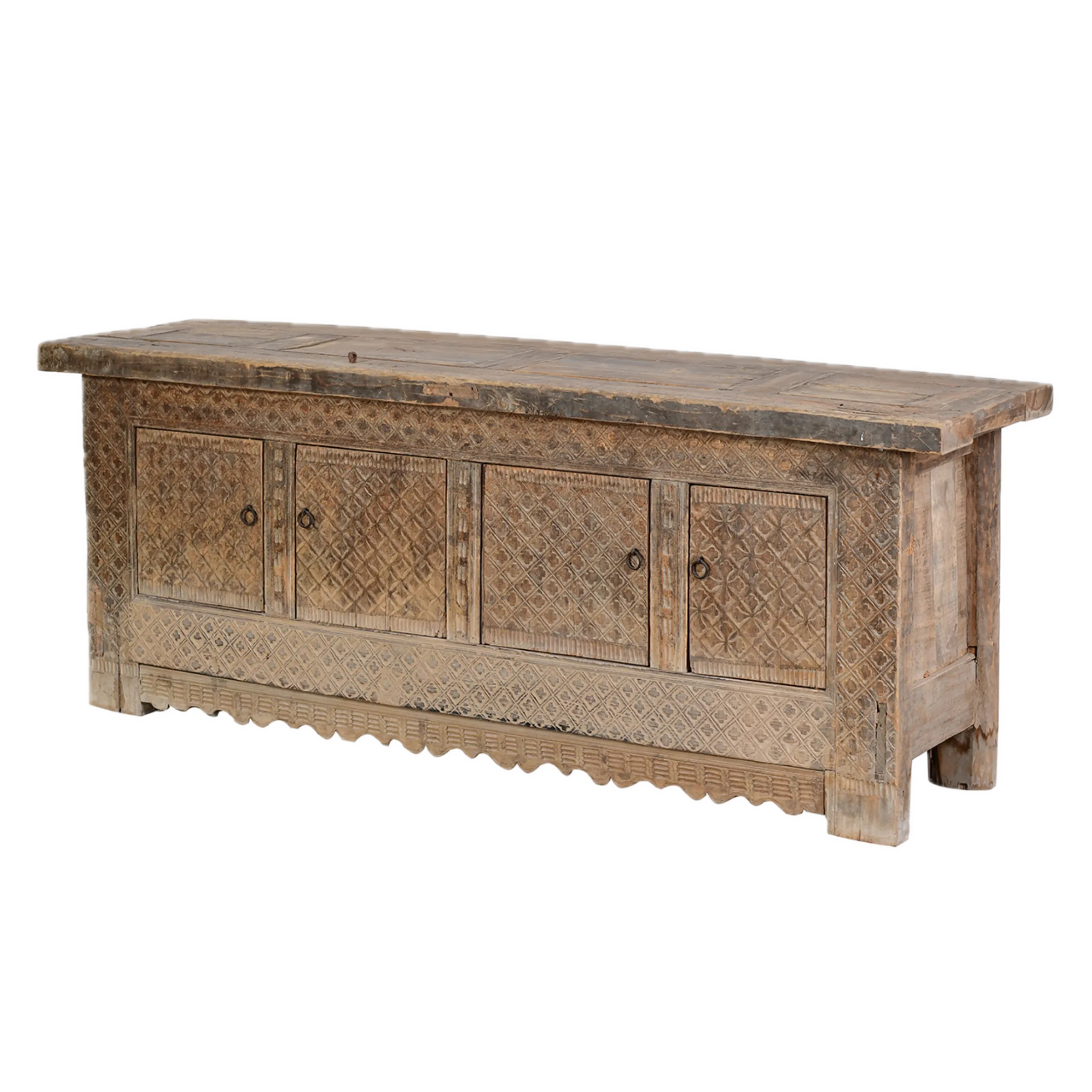 Anyang - Buffet tibétain sculpté en pin ancien