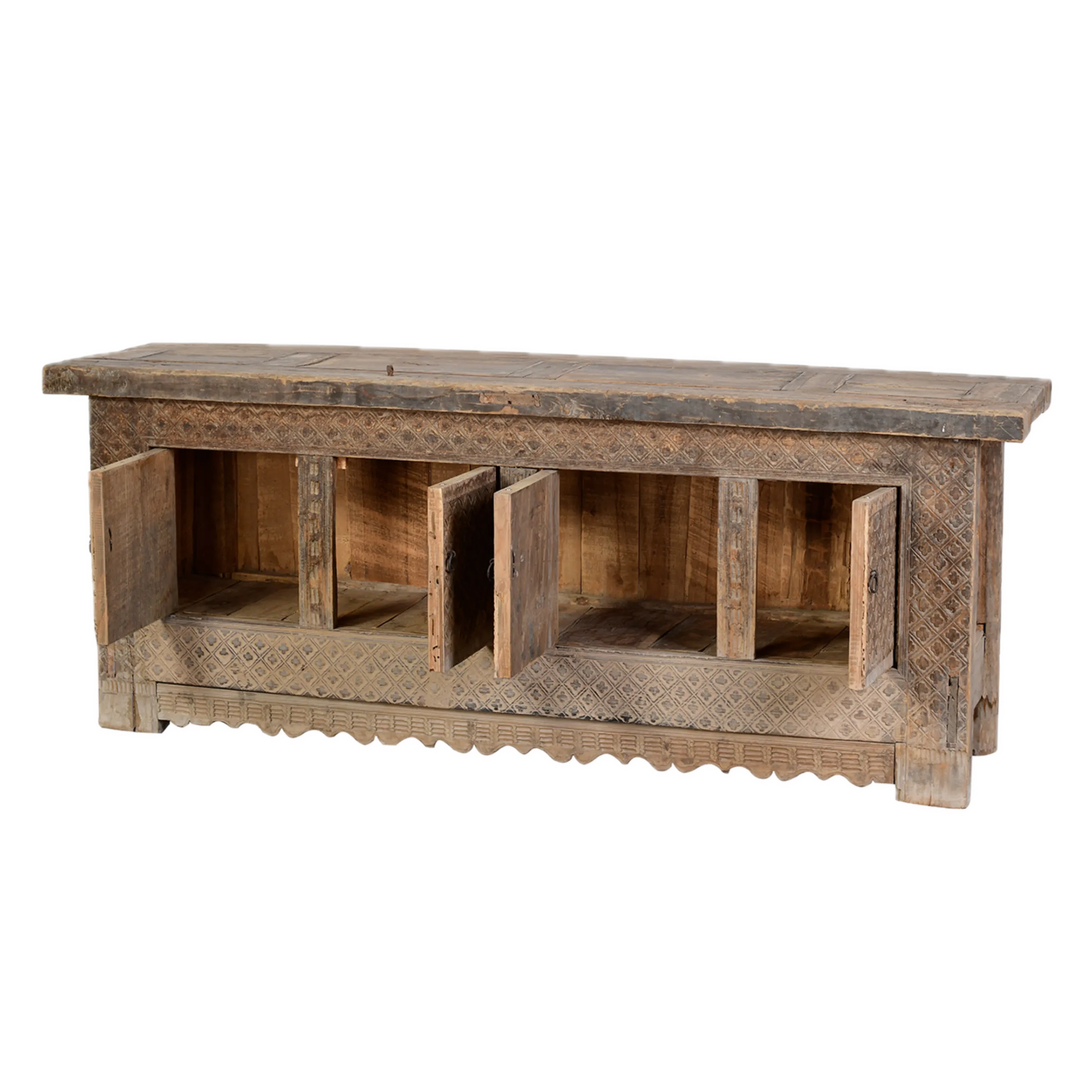 Anyang - Buffet tibétain sculpté en pin ancien