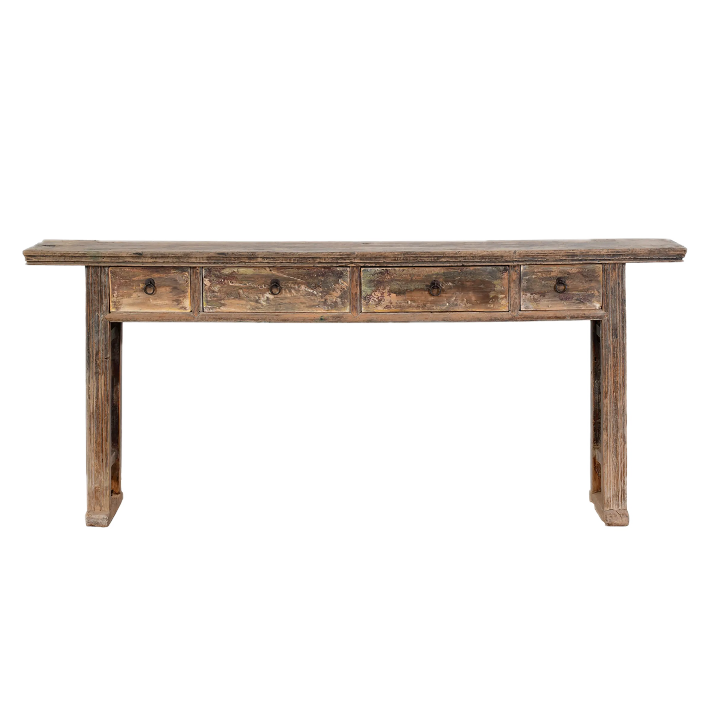 Taian - Ancienne console chinoise en orme à tiroirs