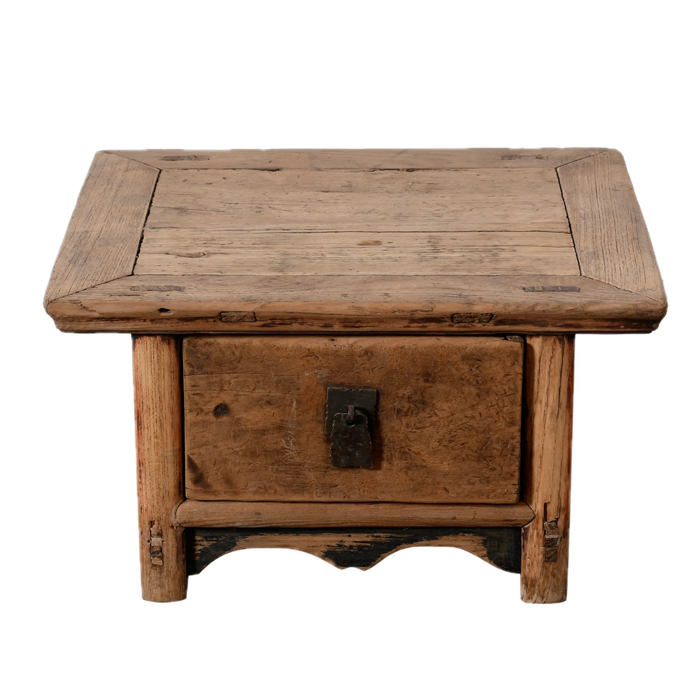Linyi – Table de chevet chinoise en orme ancien n°1