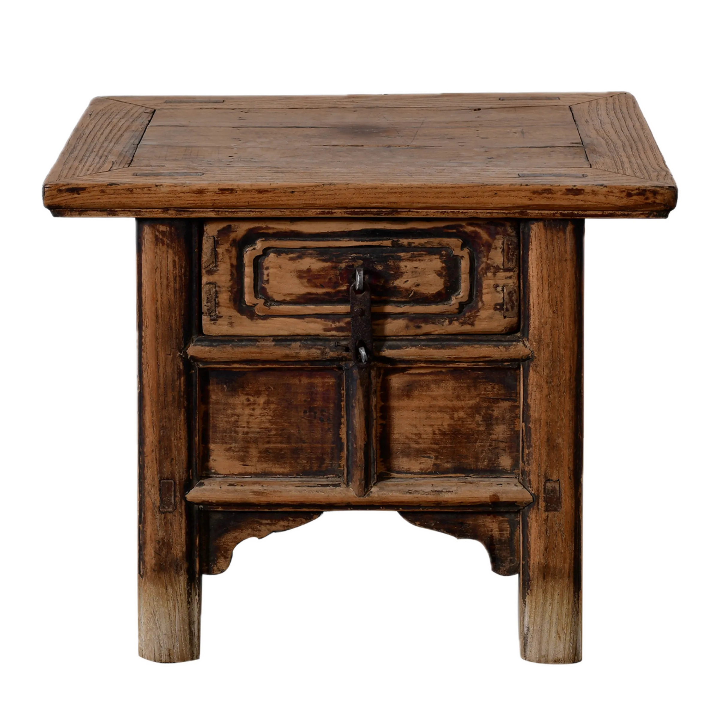 Linyi – Table de chevet chinoise en orme ancien n°3