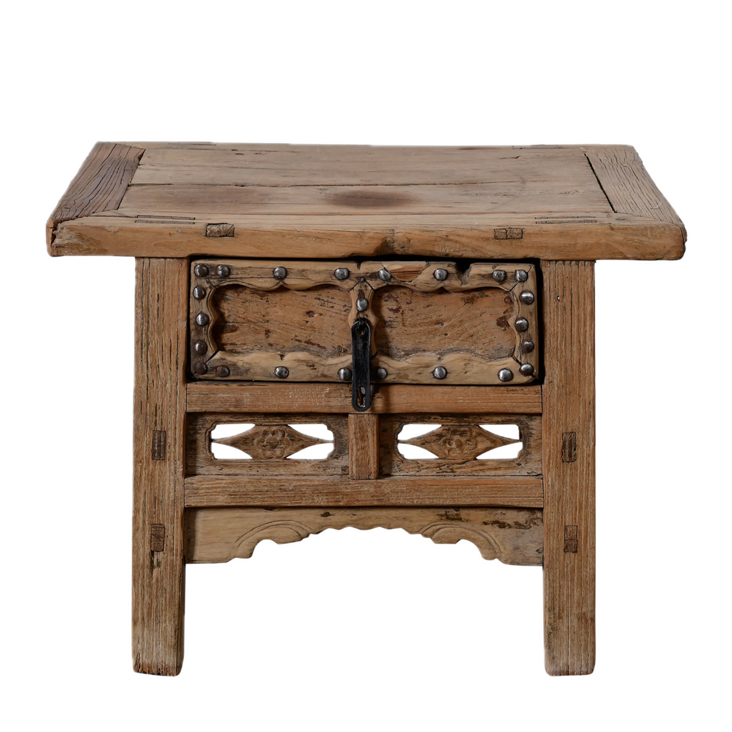 Linyi – Table de chevet chinoise en orme ancien n°6