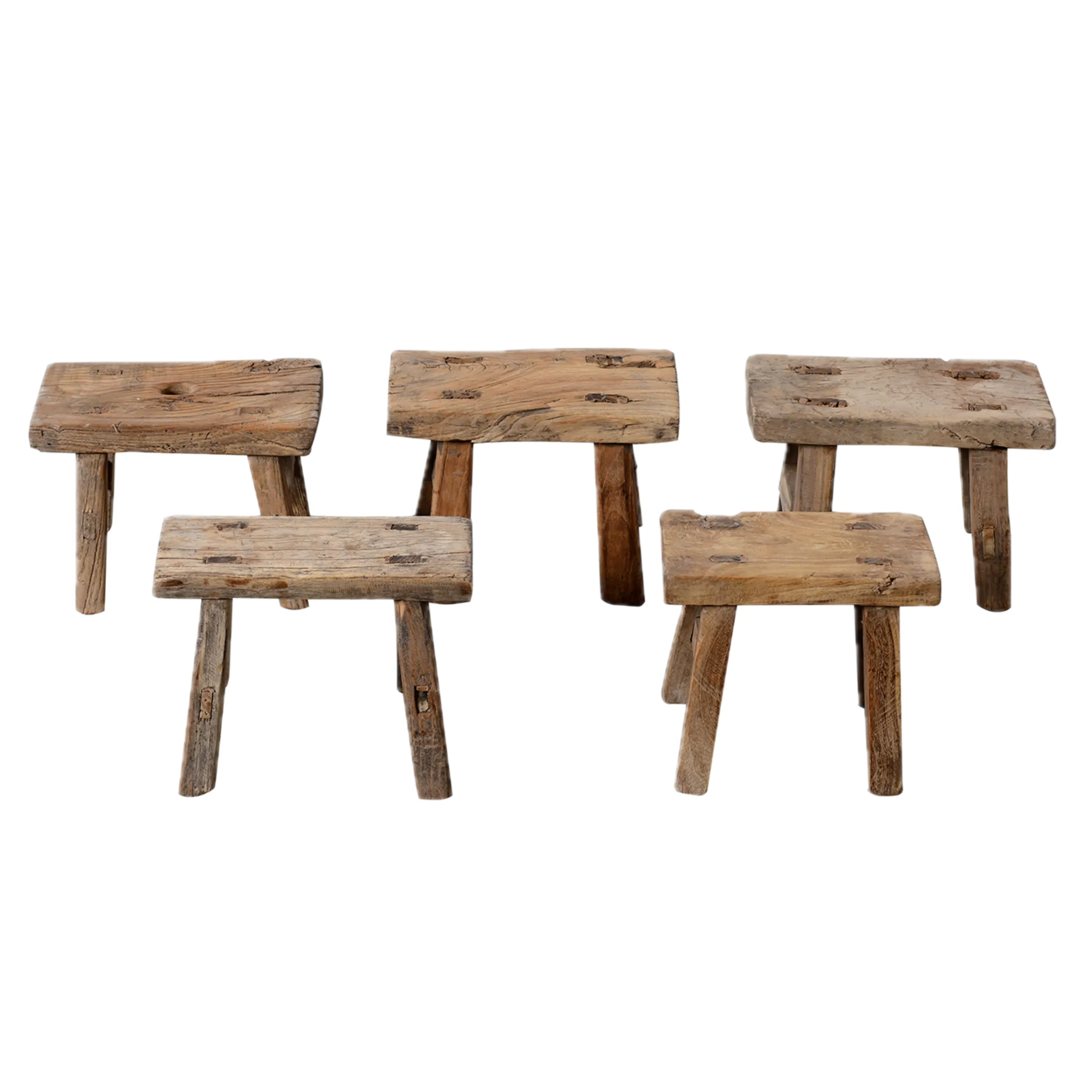 Nuo - Tabouret miniature en orme ancien