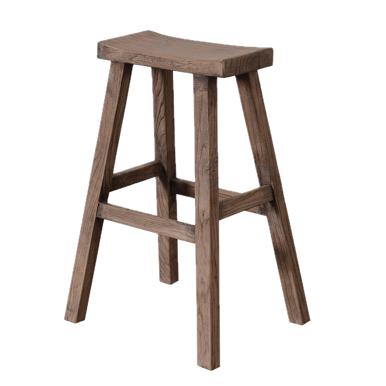 Hunan - Tabouret haut en orme ancien