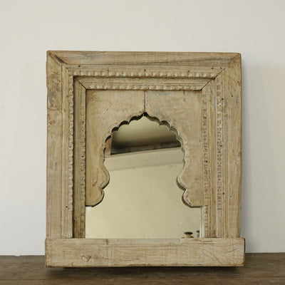 Jharokha - Indian Mirror in Sculpted Wooden N ° 3