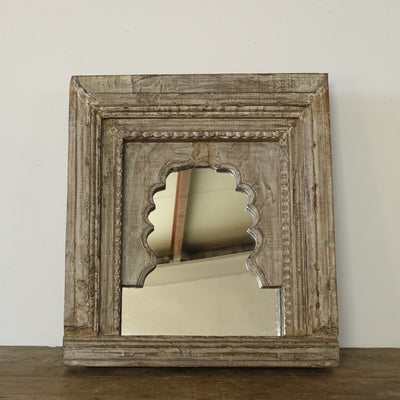 Jharokha - Indian Mirror in Sculpted Wooden N ° 4