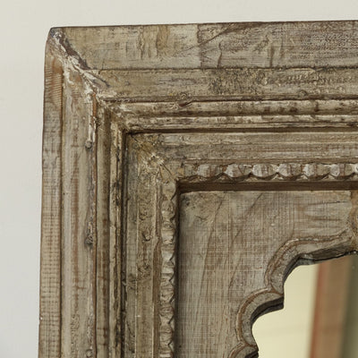 Jharokha - Indian Mirror in Sculpted Wooden N ° 4