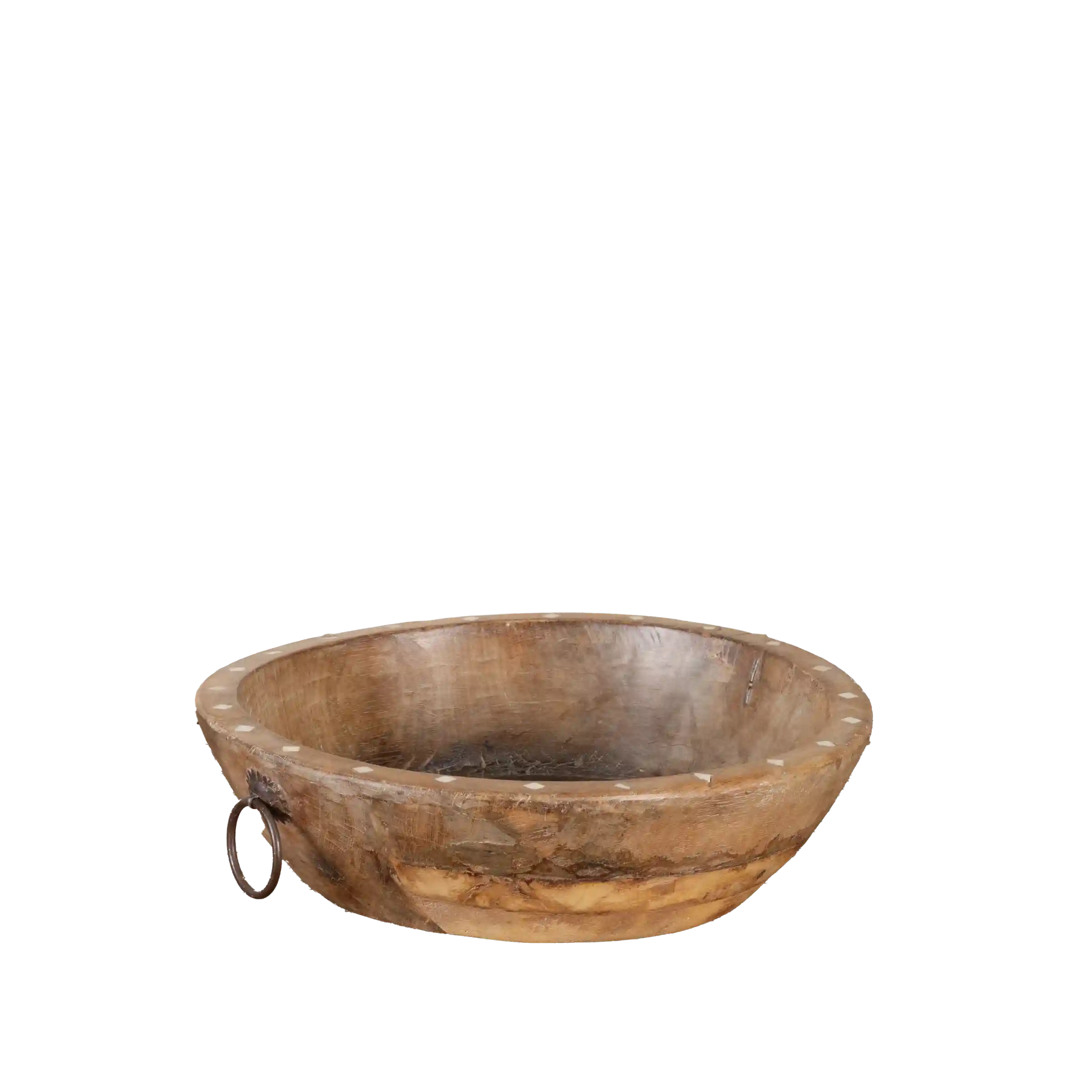 Ajawa - Corbeille en bois ancien et incrustations en os n°5