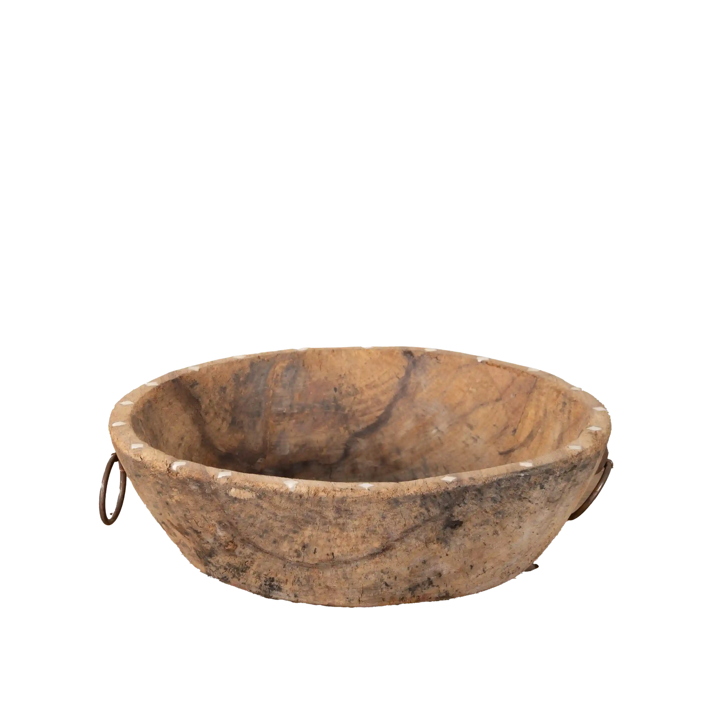 Ajawa - Corbeille en bois ancien et incrustations en os n°6