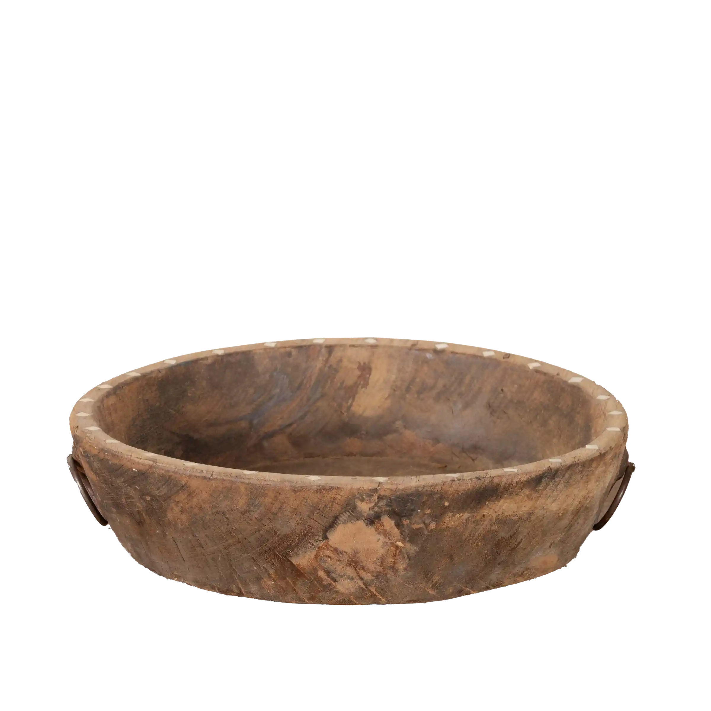 Ajawa - Corbeille en bois ancien et incrustations en os n°7
