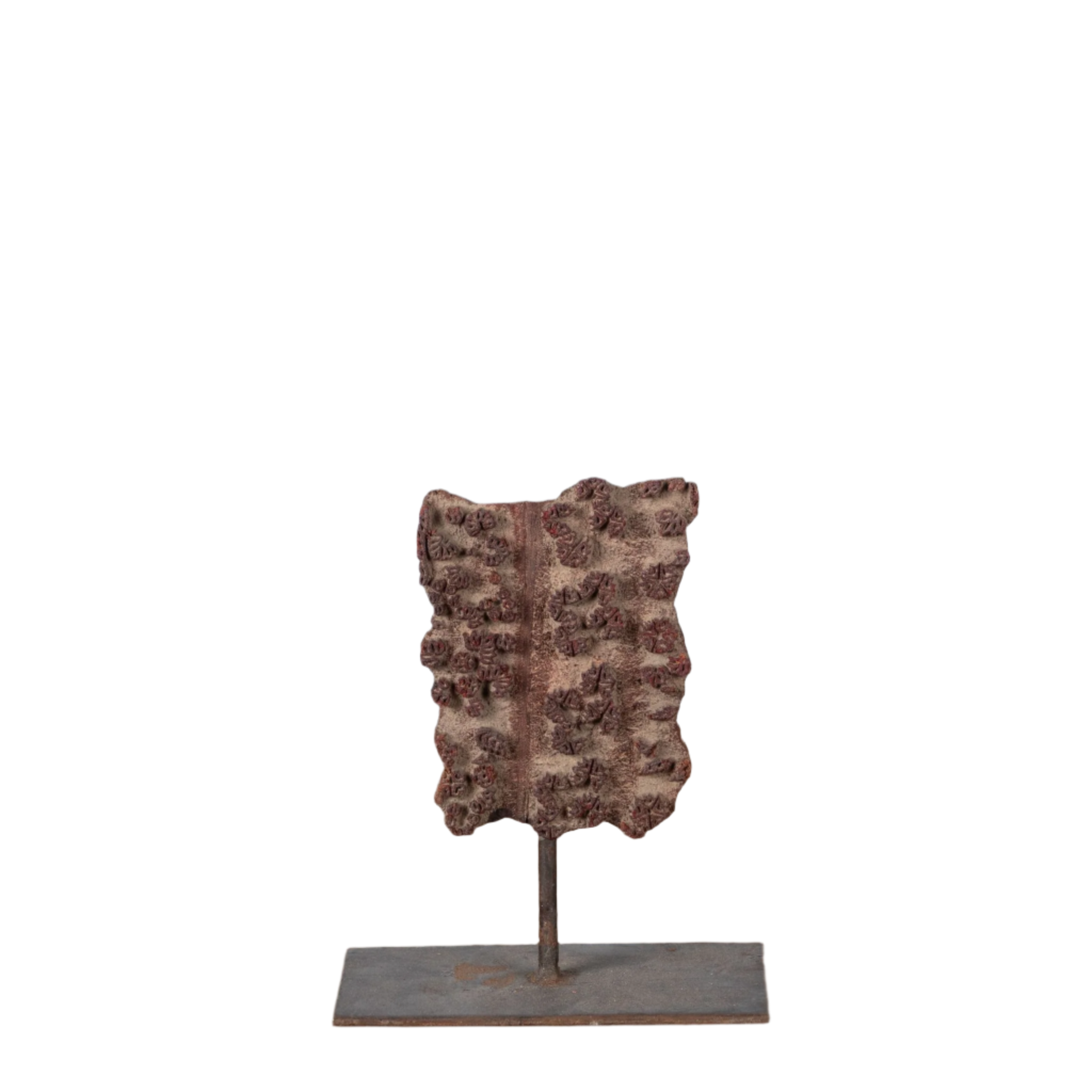 Lakdi - Ancien tampon de blockprint sur pied n°1