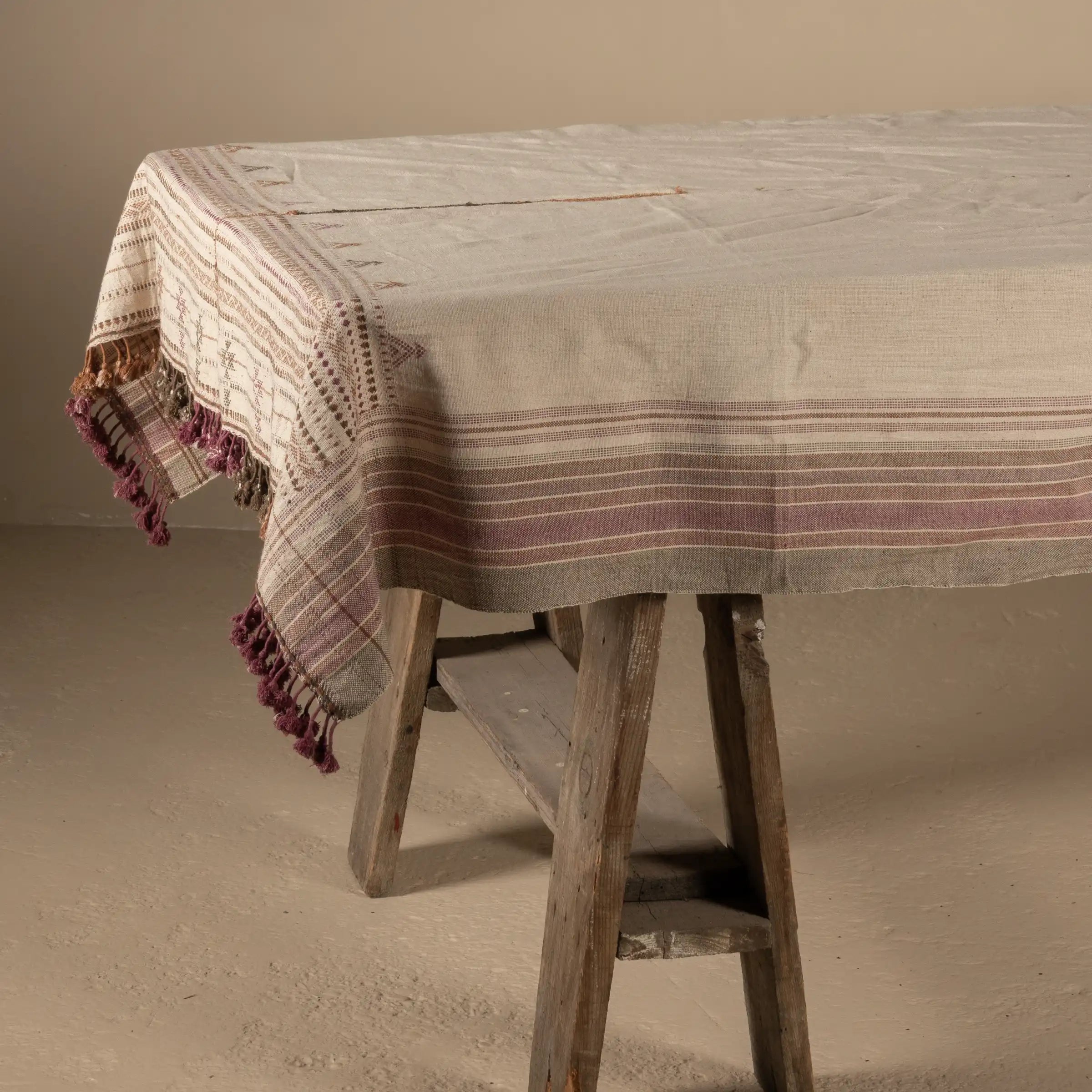 Mankuwa - Nappe en coton tissé à la main