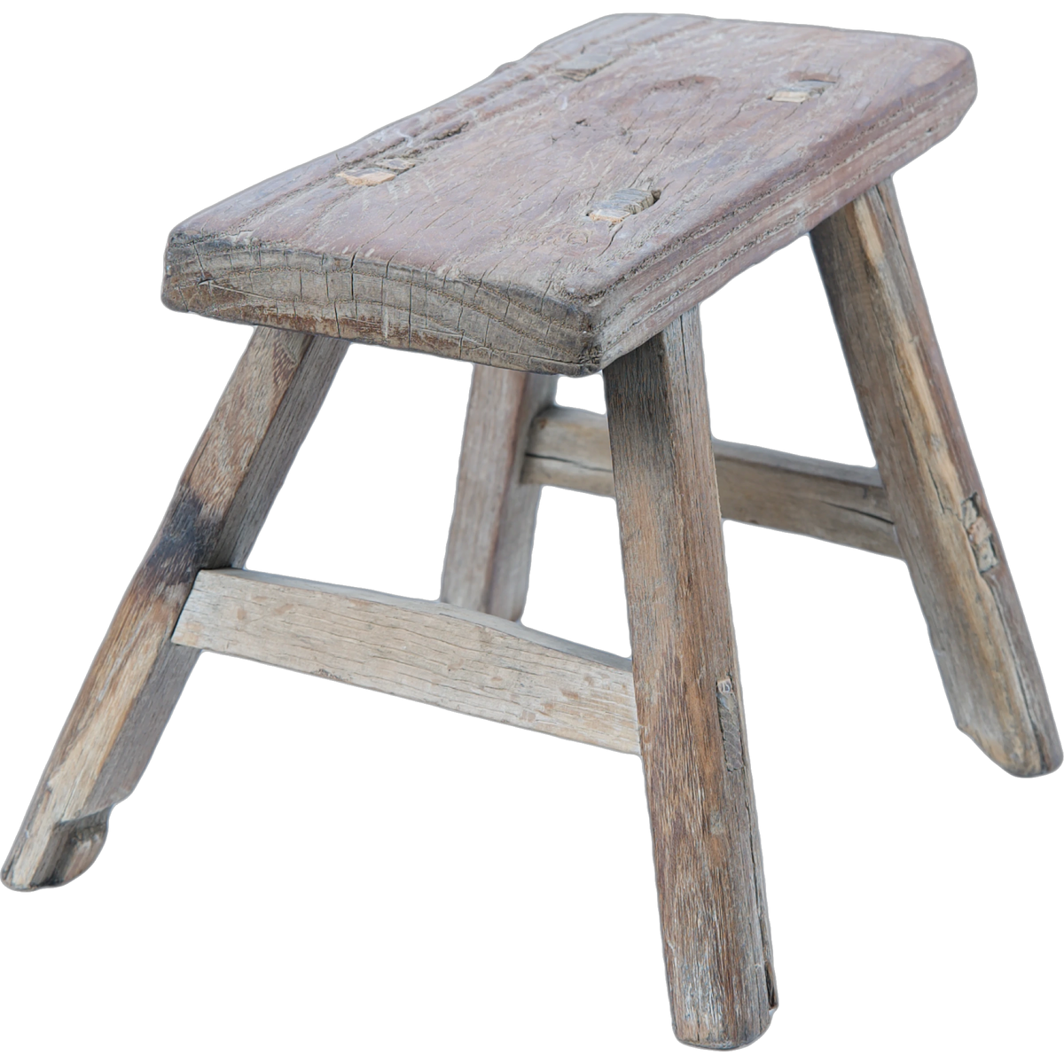 Nuo - Mini tabouret ancien en orme n°12