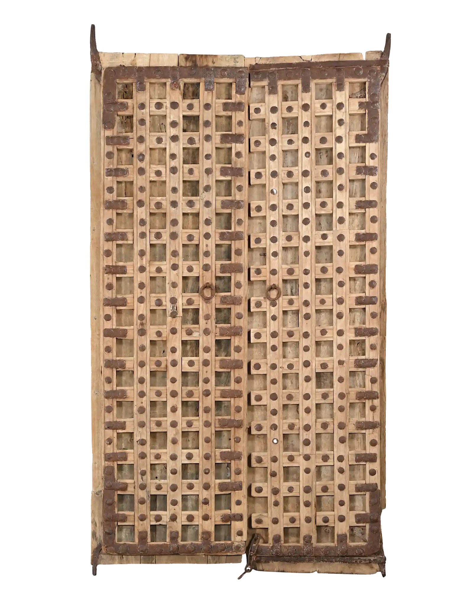 Nandra - Ancienne porte indienne en bois massif n°2