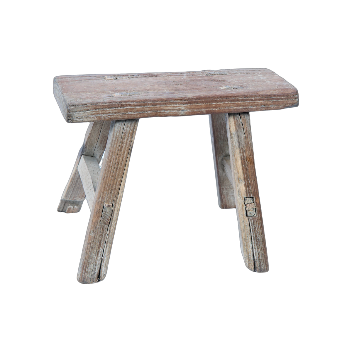 Nuo - Mini tabouret ancien en orme n°12