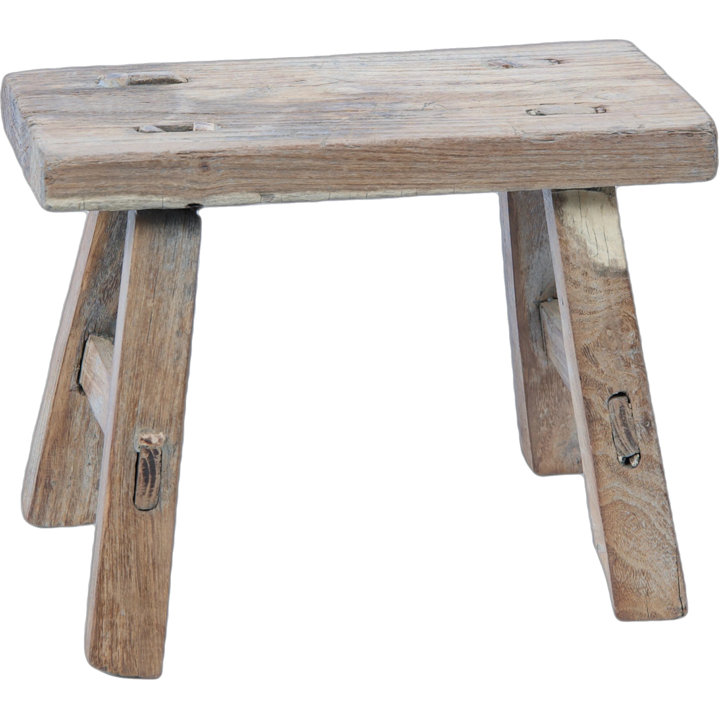 Nuo - Mini tabouret ancien en orme n°18