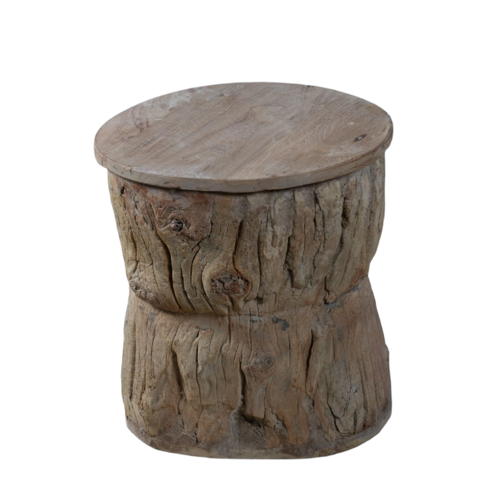 Okhli - Tabouret ancien sculpté en bois n°12