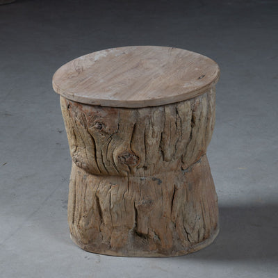 Okhli - Tabouret ancien sculpté en bois n°12