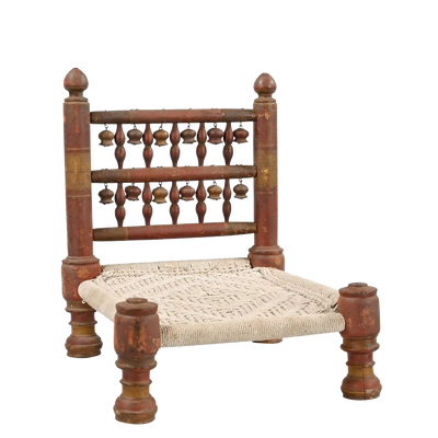 Pidha - Traditional Wooden Chair Turned and Rope N ° 3
