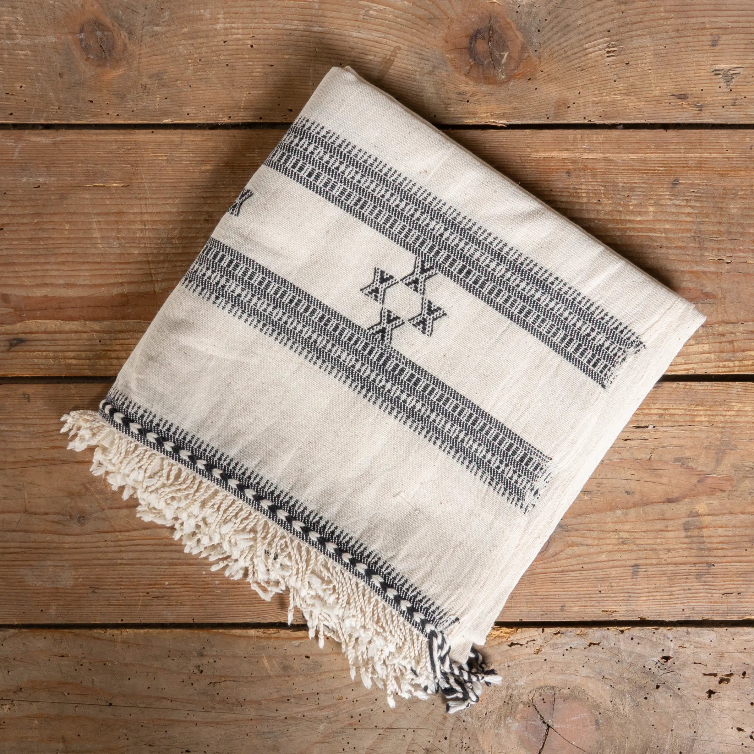 Kukma - Plaid en coton organique tissé à la main