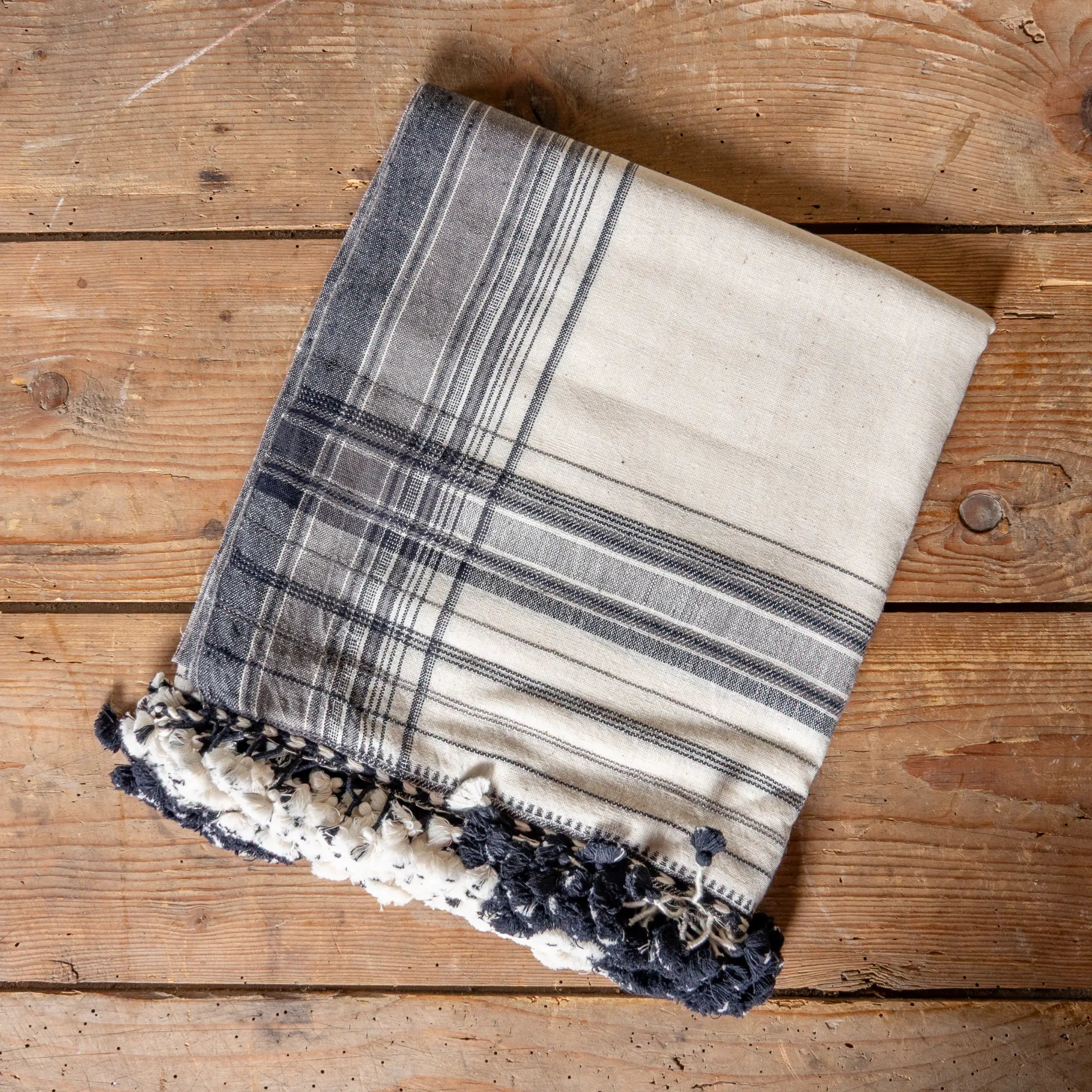 Kabari - Plaid en coton organique tissé à la main