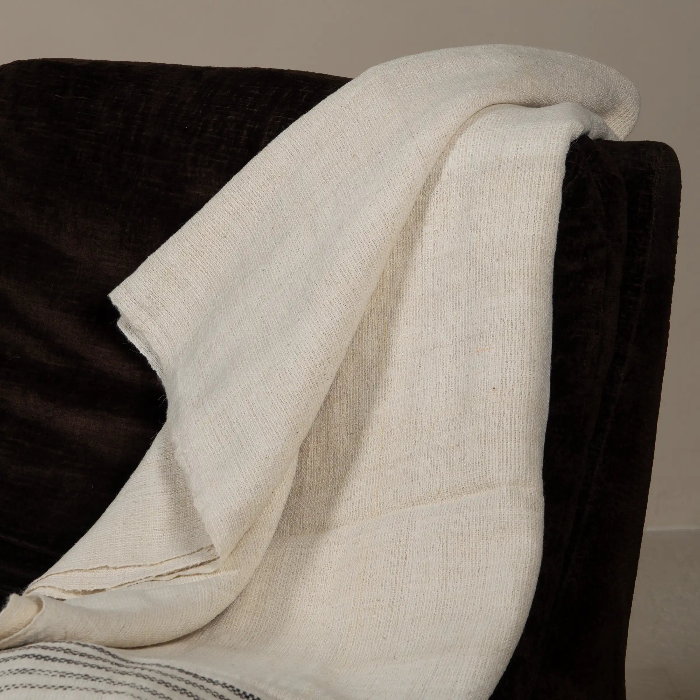 Achkan - Plaid en laine et coton tissé à la main