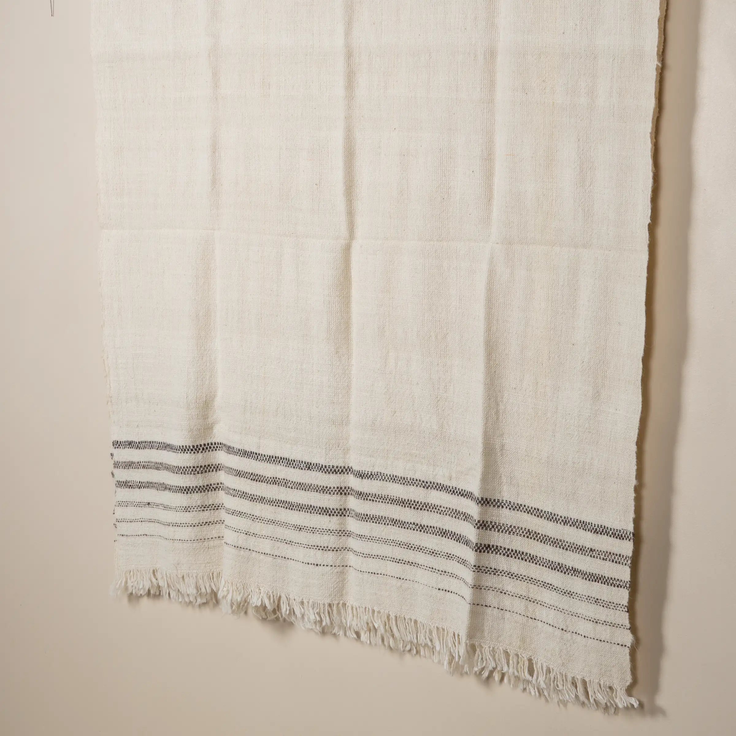 Achkan - Plaid en laine et coton tissé à la main