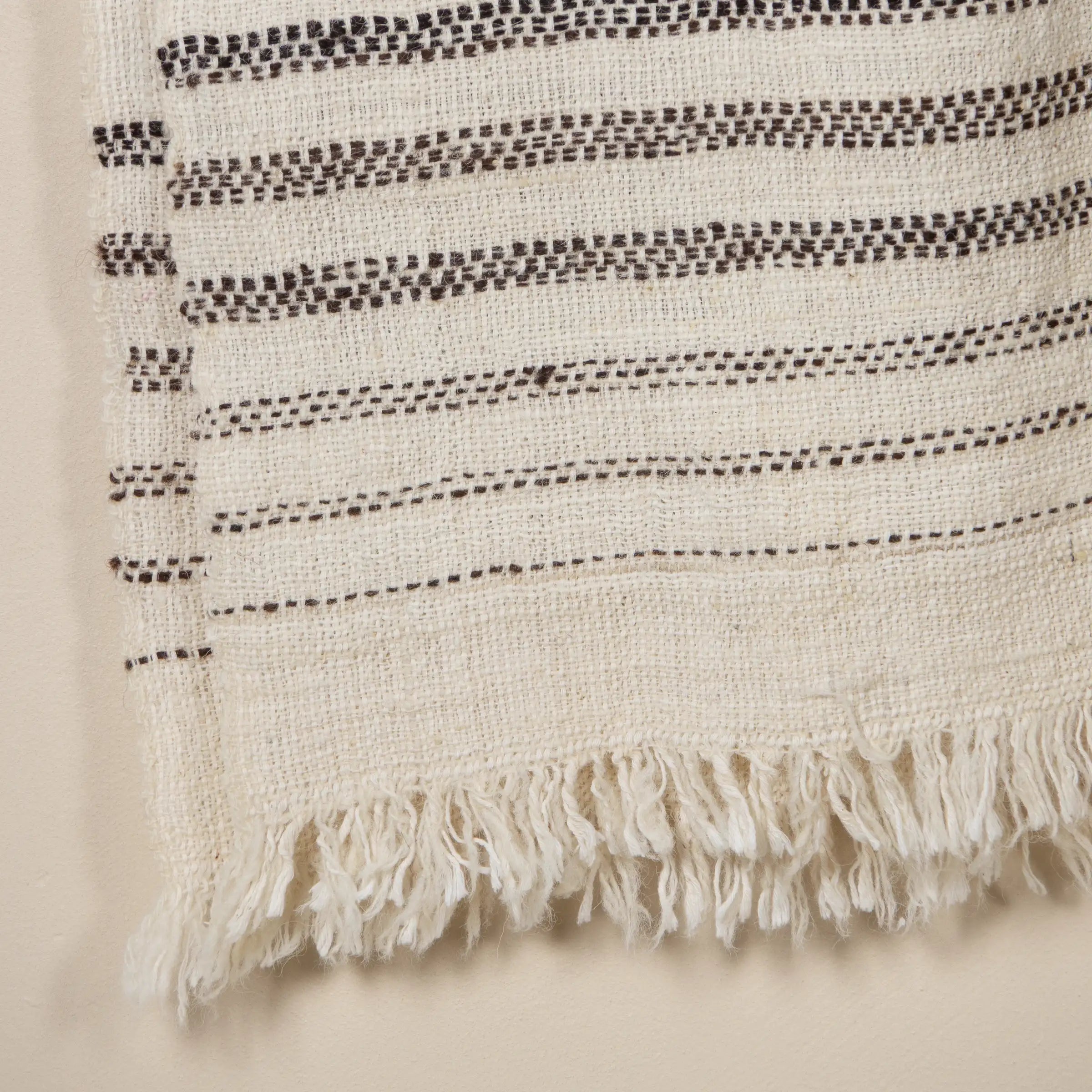 Achkan - Plaid en laine et coton tissé à la main