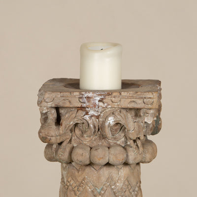 Stambh - Indian wooden candle holder n ° 8