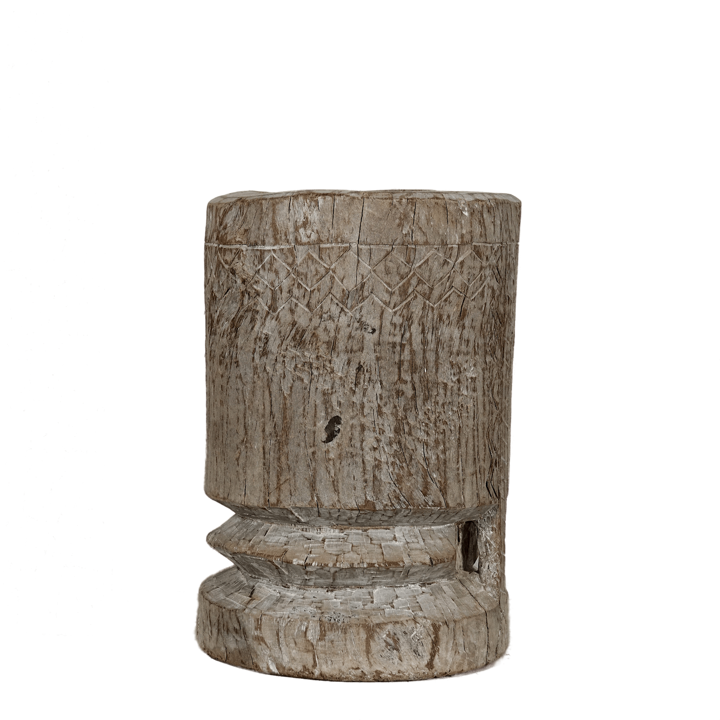 Okhli n ° 5 - old mortar carved in wood
