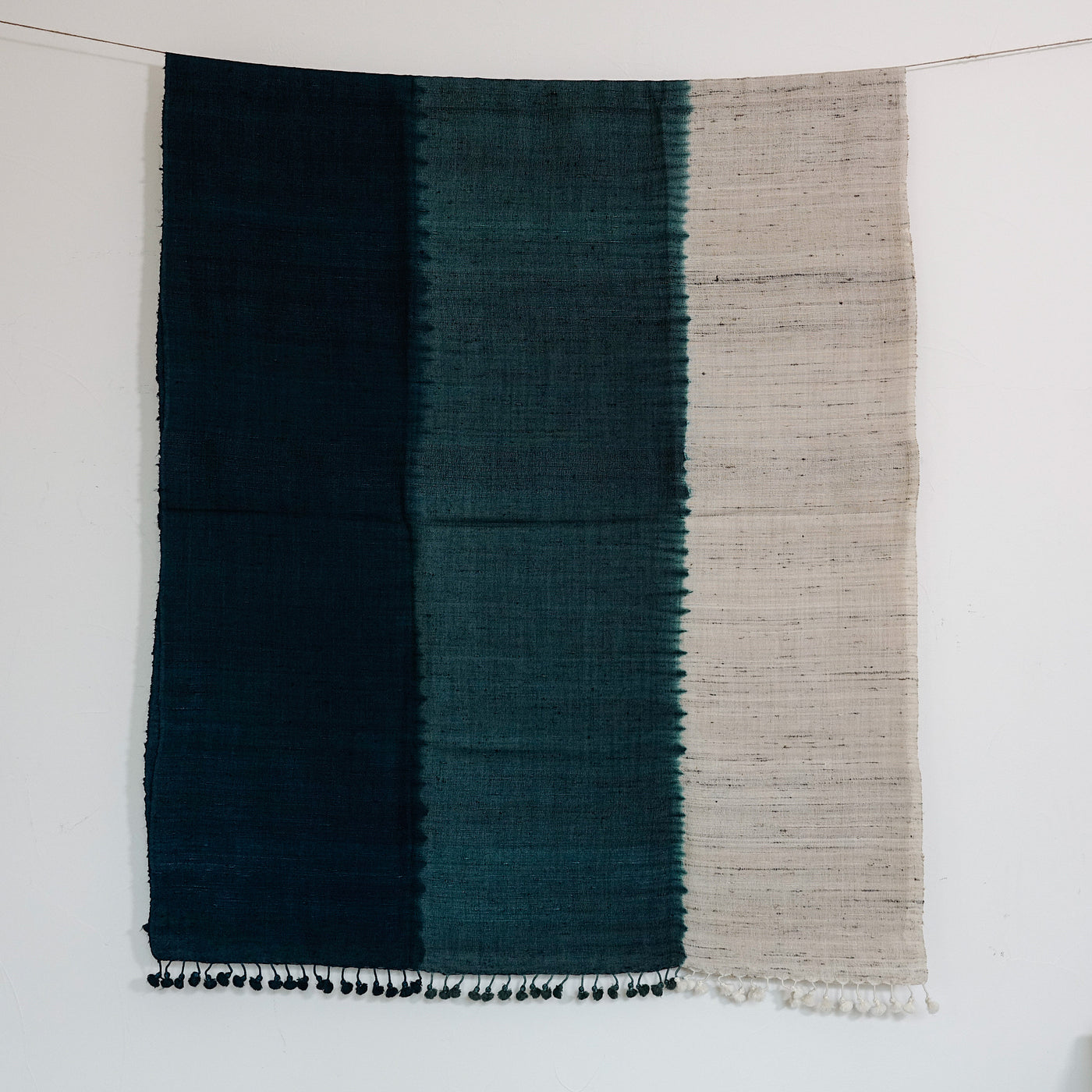Samatra - Écharpe tie & dye en laine mérinos et soie sauvage