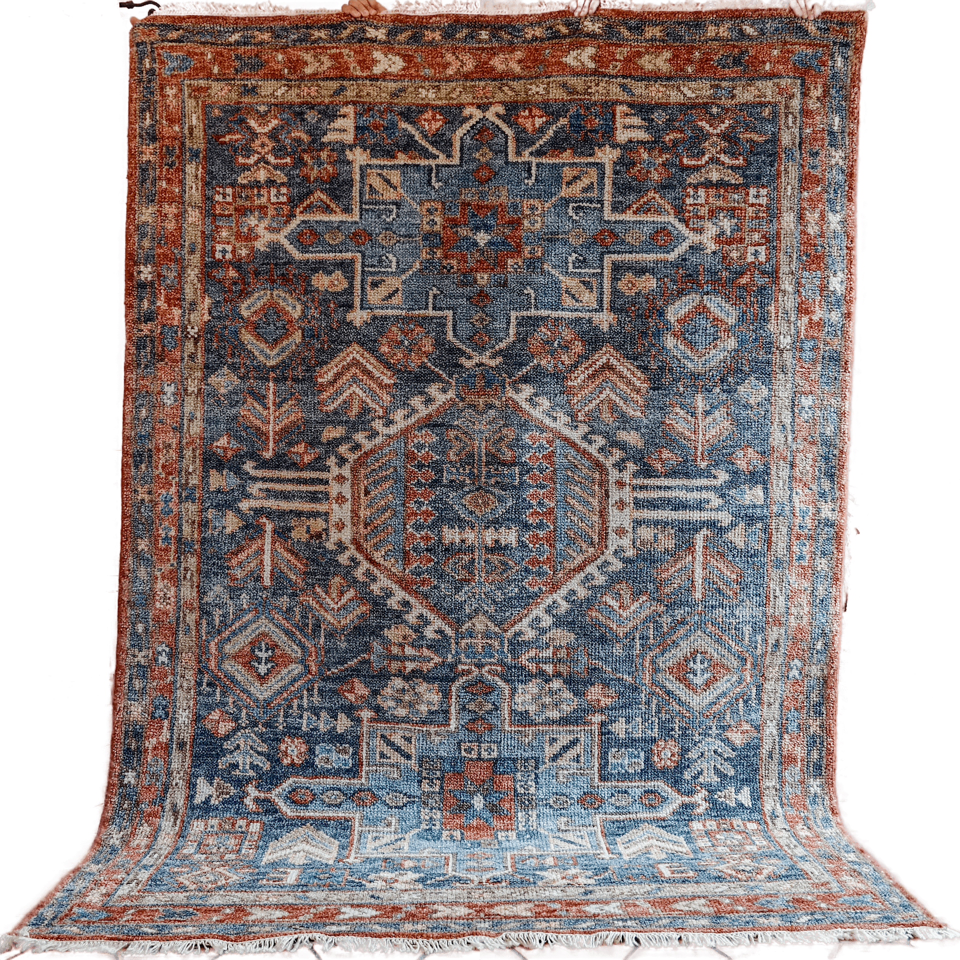 Paire De Tapis Keshan Birds En Laine Nouée Main – Semi-antiques – 2.2 X 3.4 Pieds