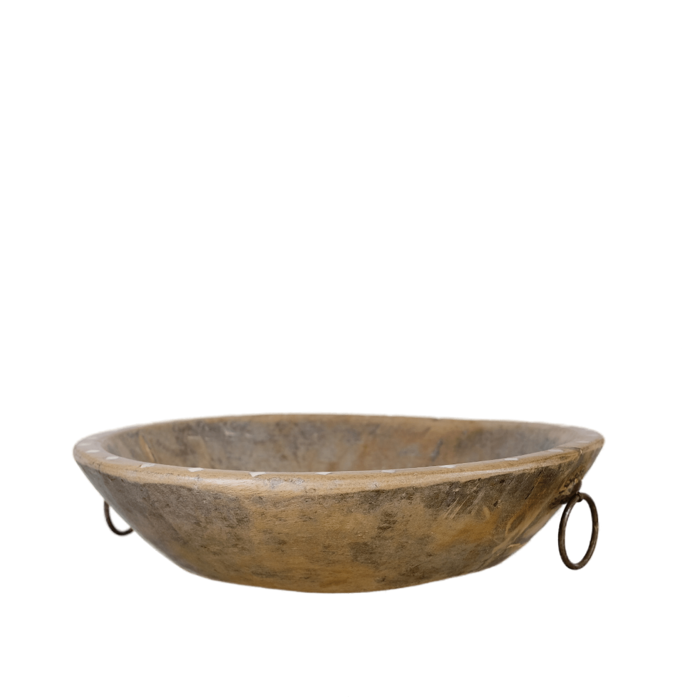 Katora n ° 4 - old wooden basket and bone inlays (wax finish)