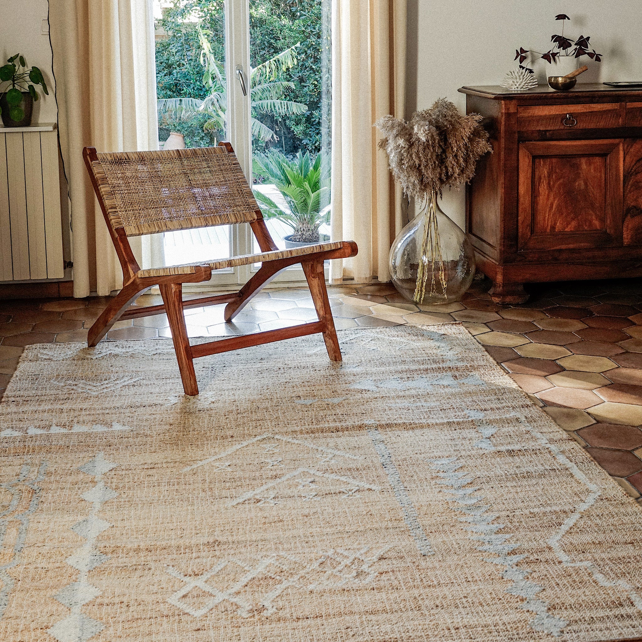 Nahian - Tapis indien tissé main en jute